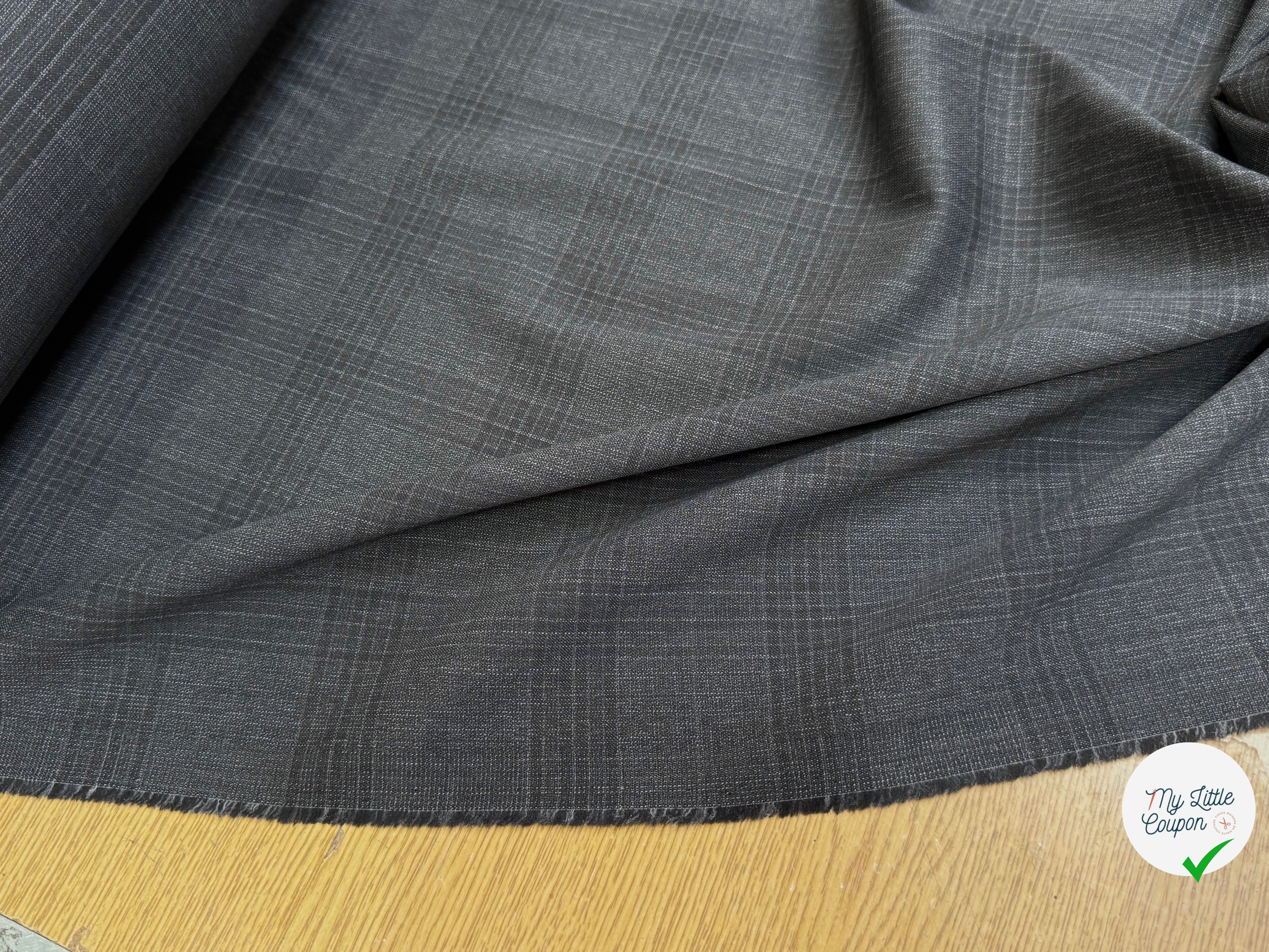 DRAPERIE 100% LAINE VIERGE ÉLÉGANTE À CARREAUX ANTHRACITE - My Little Coupon