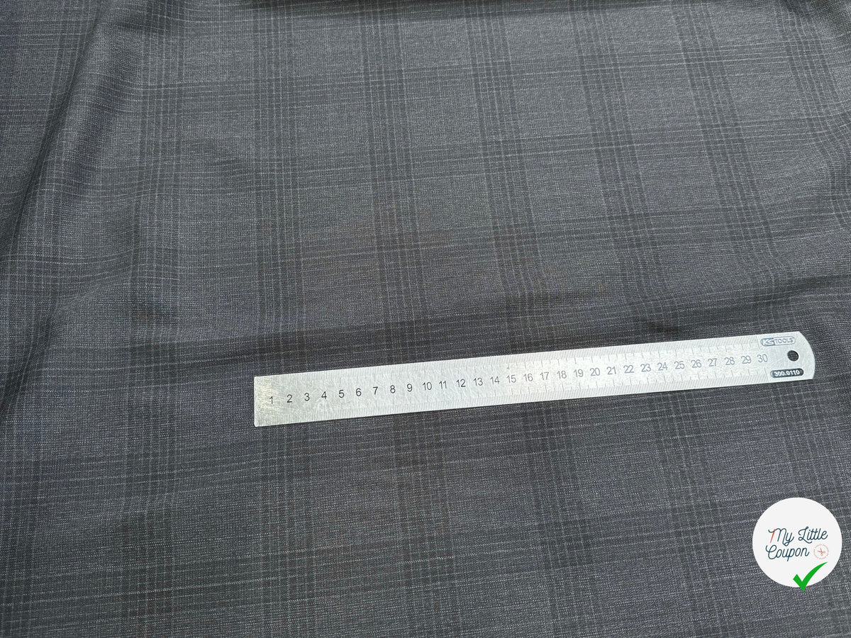 DRAPERIE 100% LAINE VIERGE ÉLÉGANTE À CARREAUX ANTHRACITE - My Little Coupon