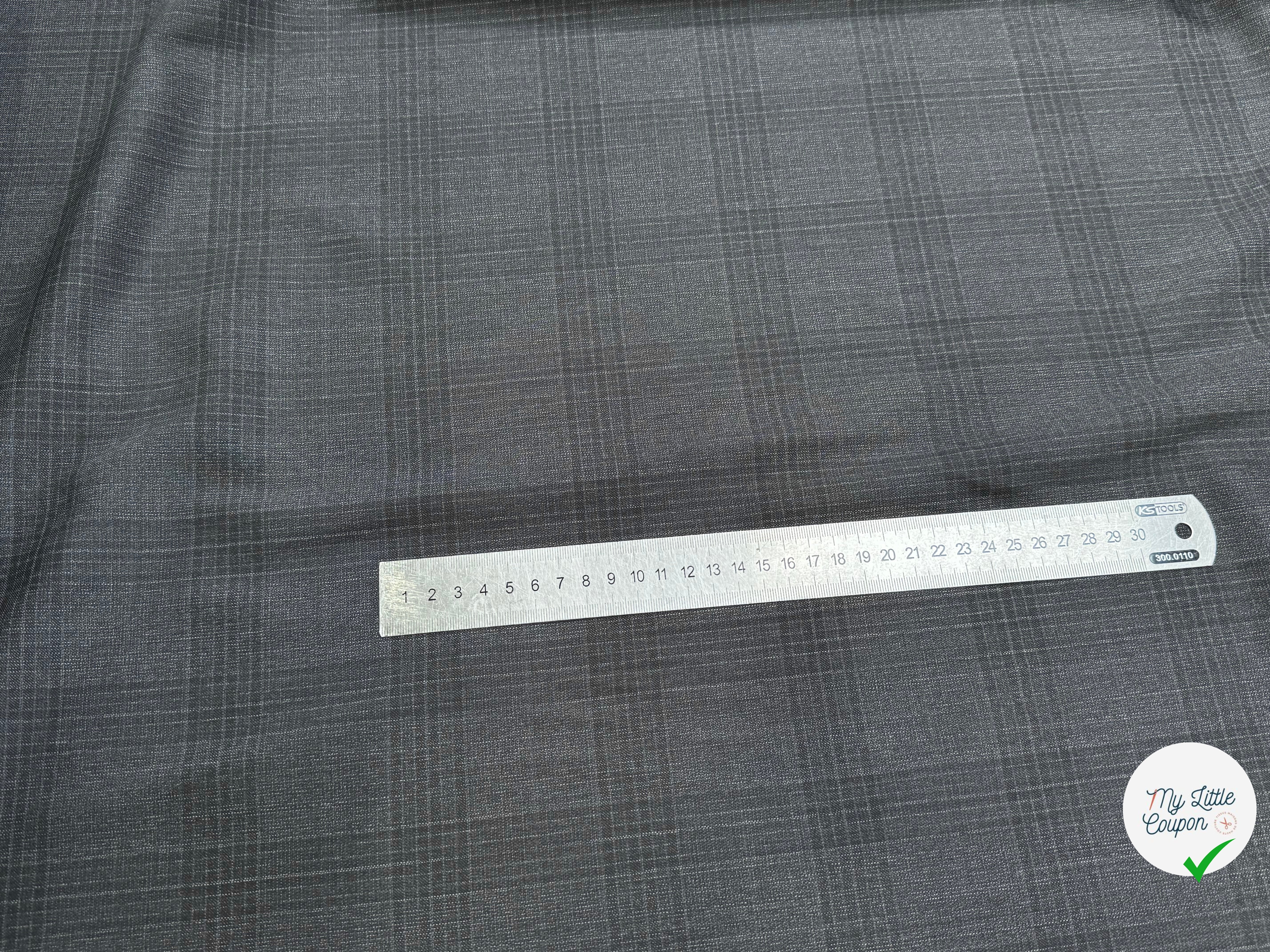 DRAPERIE 100% LAINE VIERGE ÉLÉGANTE À CARREAUX ANTHRACITE - My Little Coupon