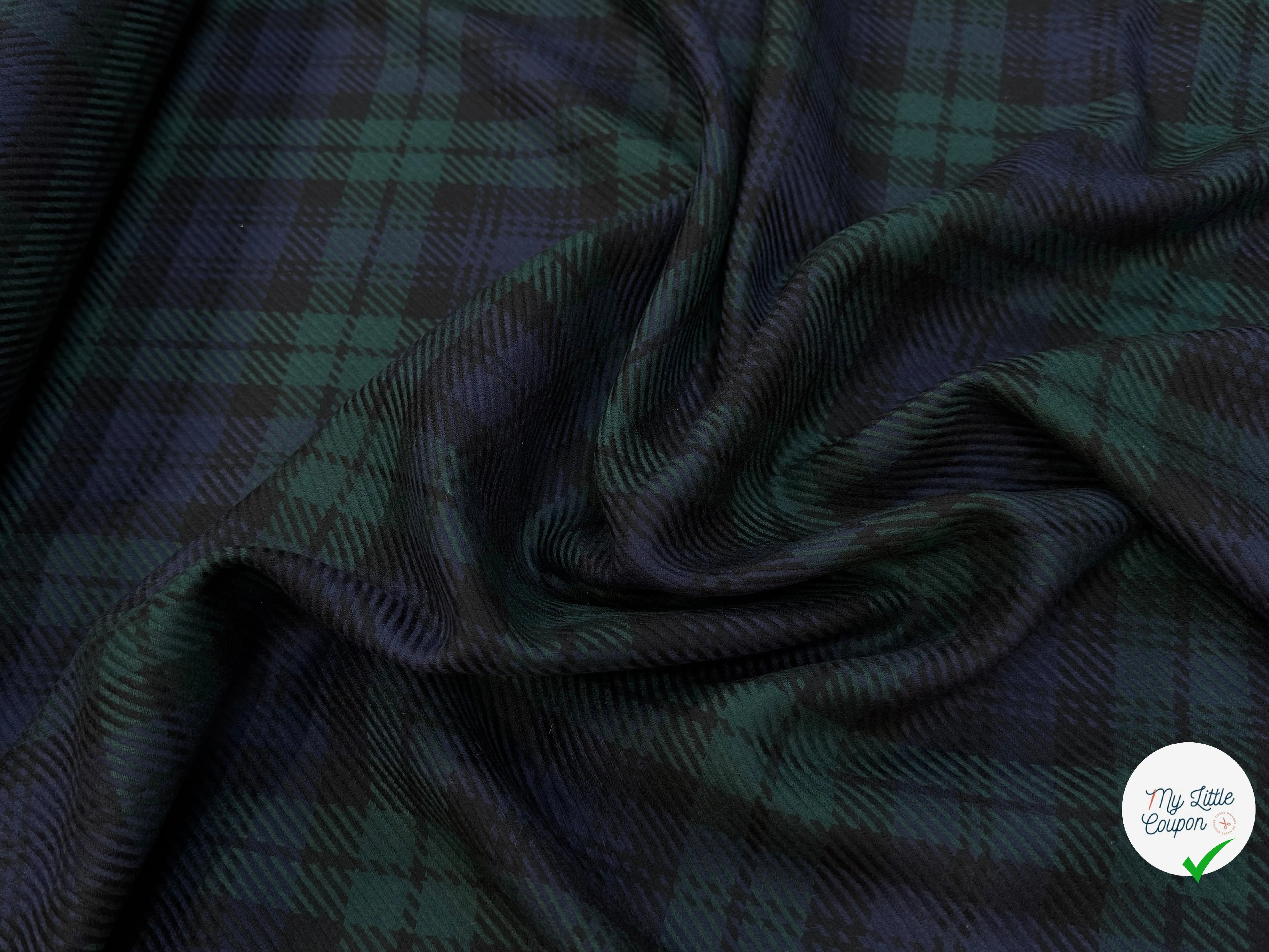 DRAPERIE 100% LAINE VIERGE SCOTLAND STYLE BLEU VERT - My Little Coupon