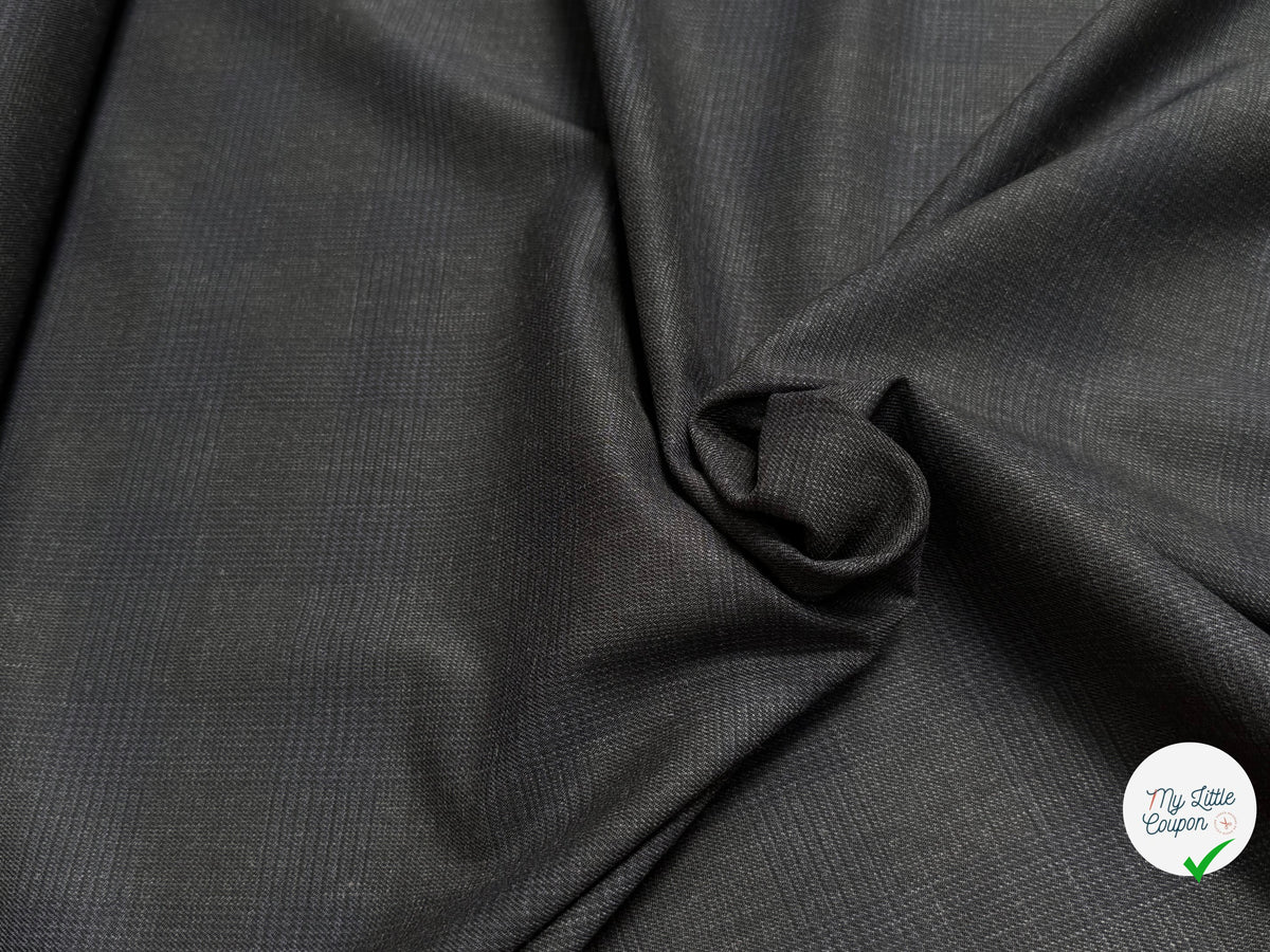 DRAPERIE 50% LAINE VIERGE TRÈS BELLE TENUE CARREAUX BLEU GRIS DEPERLANTE - My Little Coupon