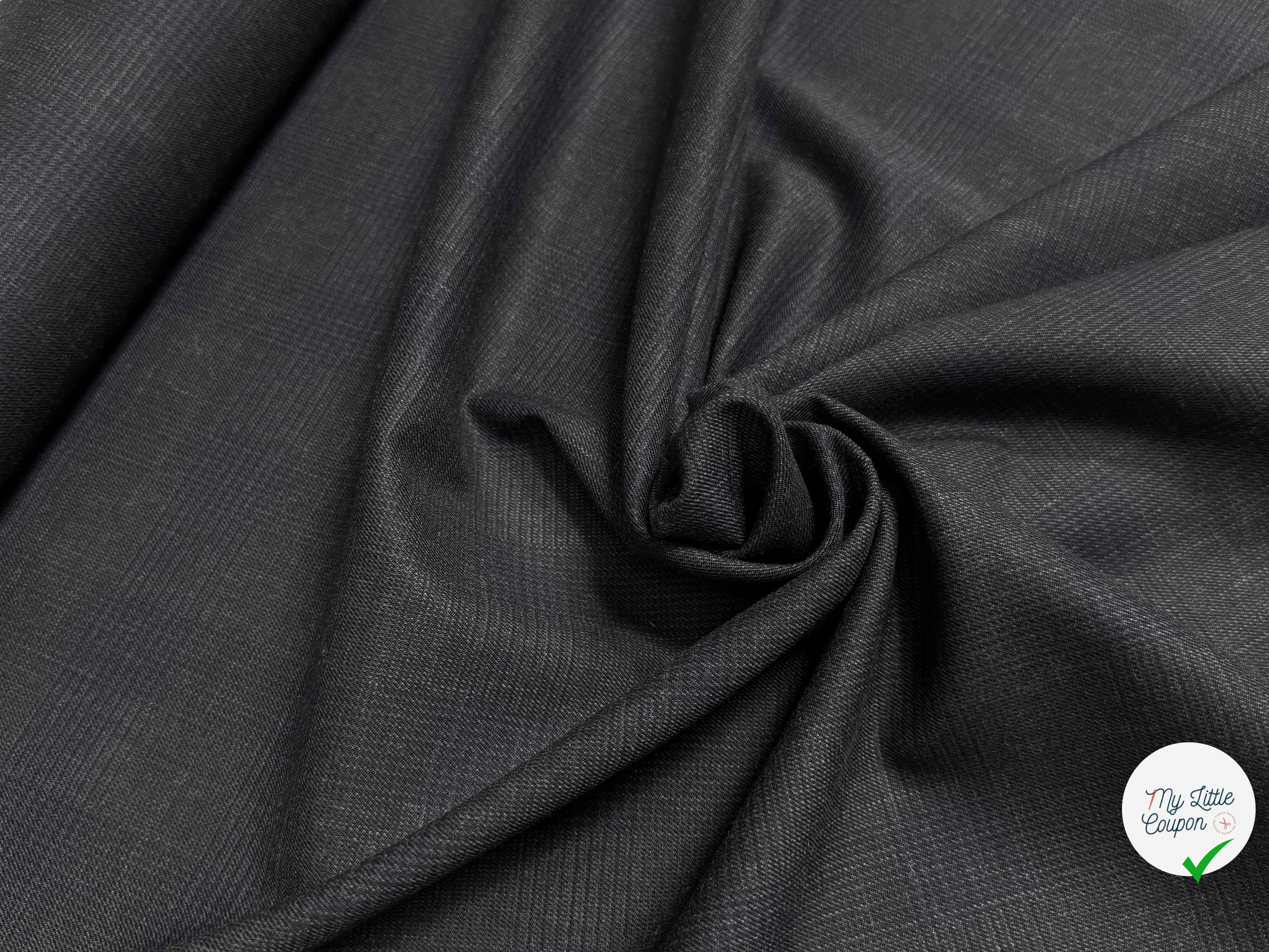 DRAPERIE 50% LAINE VIERGE TRÈS BELLE TENUE CARREAUX BLEU GRIS DEPERLANTE - My Little Coupon