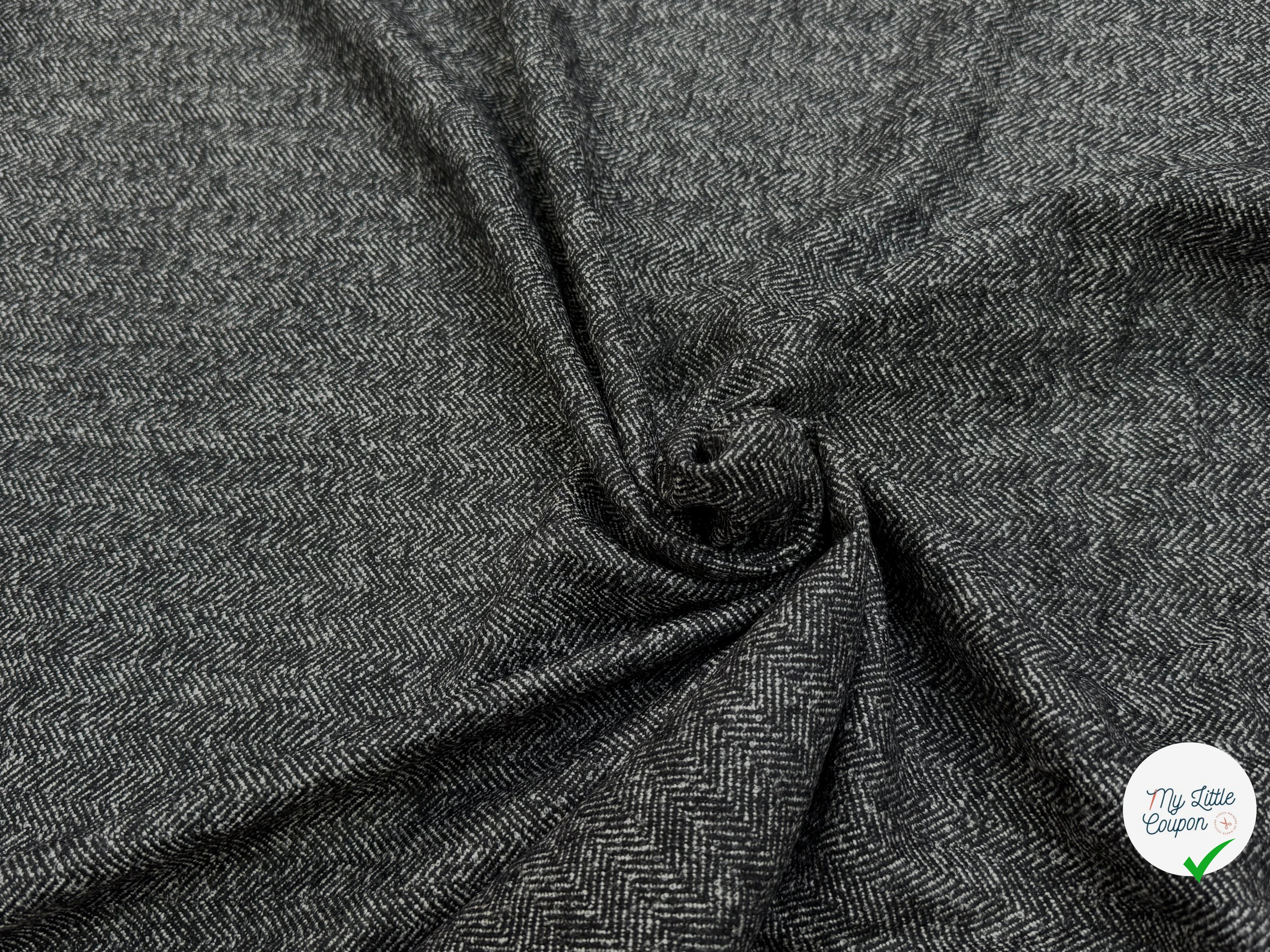 DRAPERIE CHEVRON DE LAINE GRIS CHINÉ TOUCHER DOUX - My Little Coupon