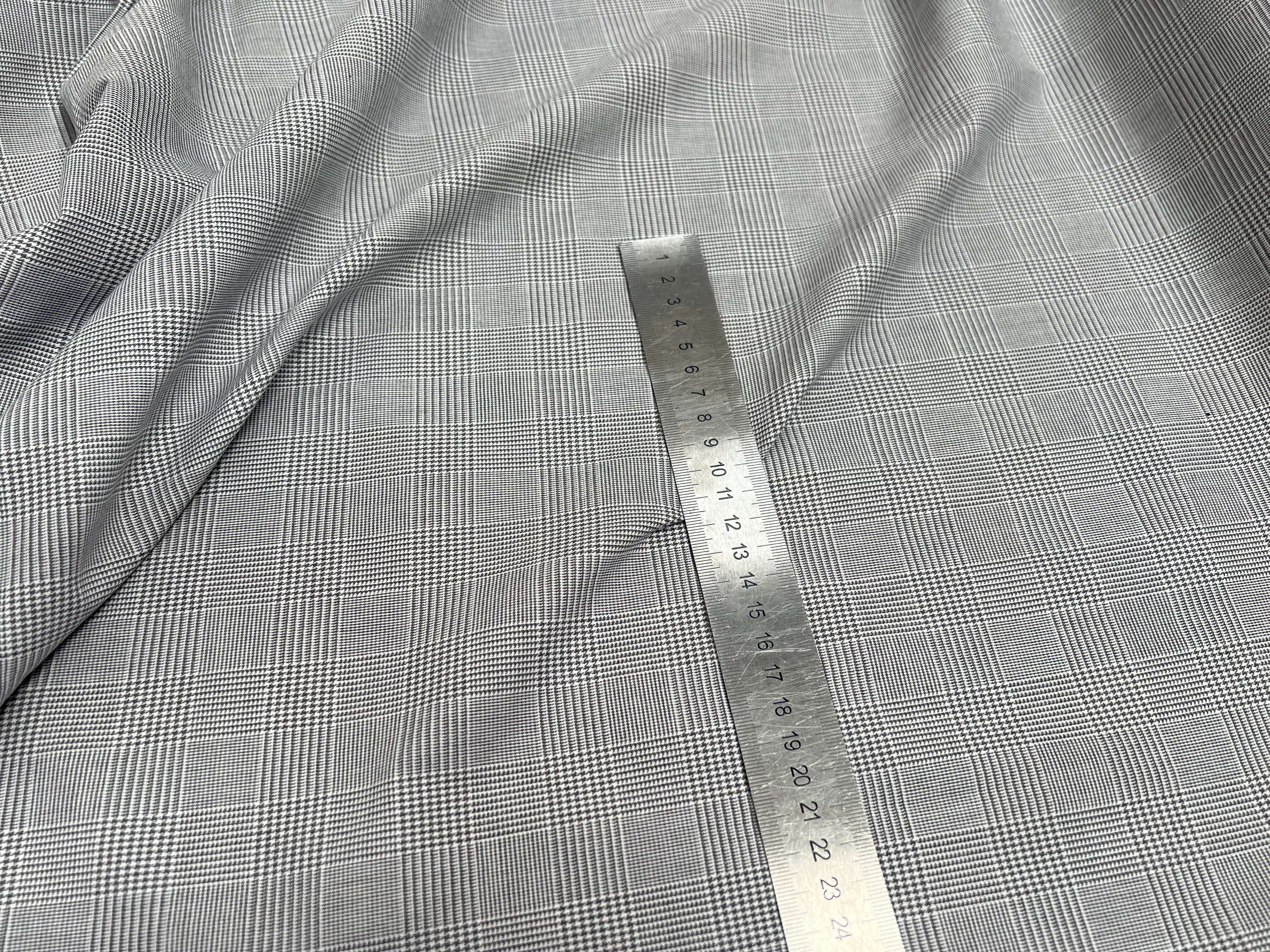 DRAPERIE COTON MOTIF PRINCE DE GALLES GRIS - My Little Coupon