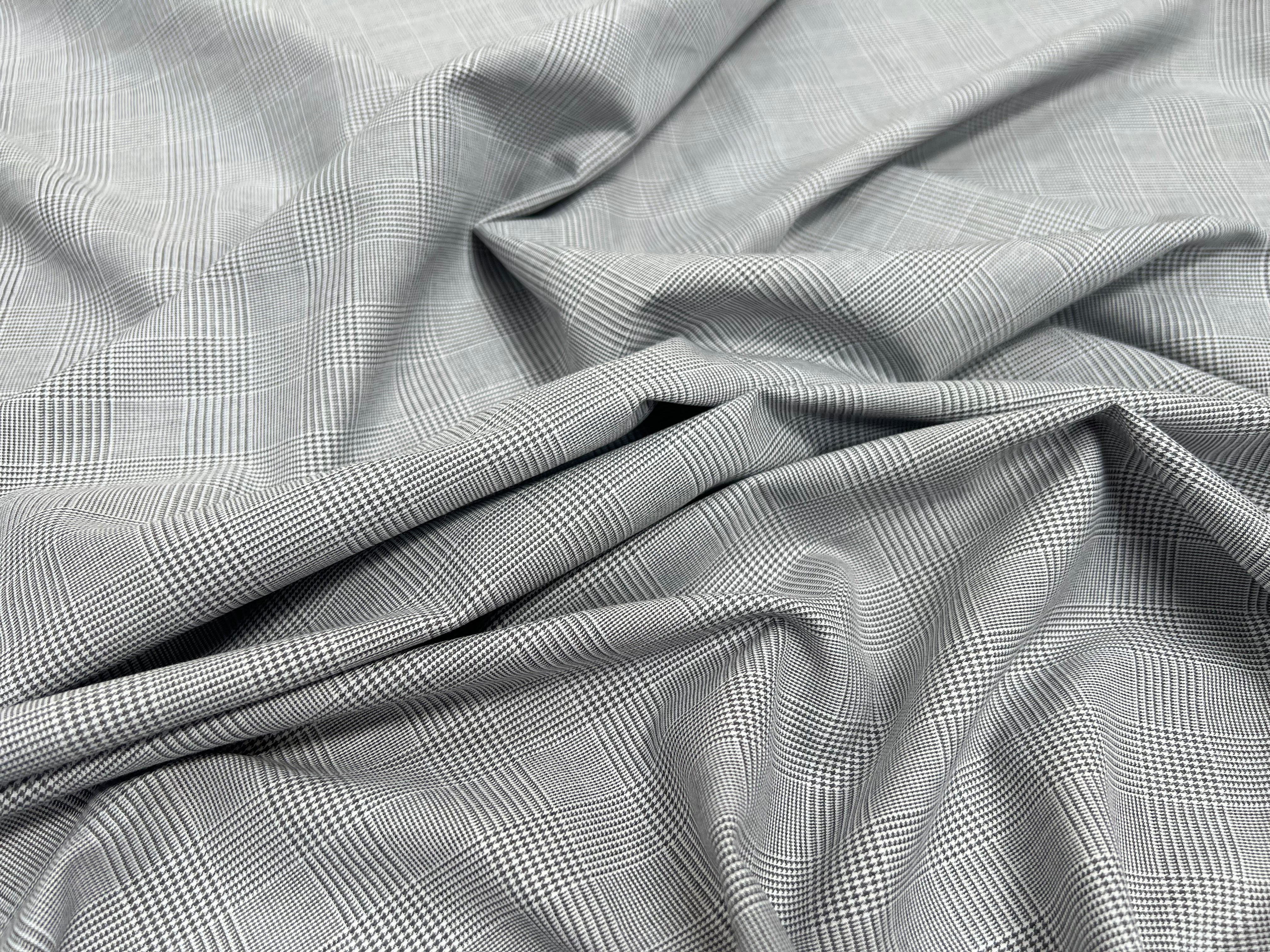 DRAPERIE COTON MOTIF PRINCE DE GALLES GRIS - My Little Coupon