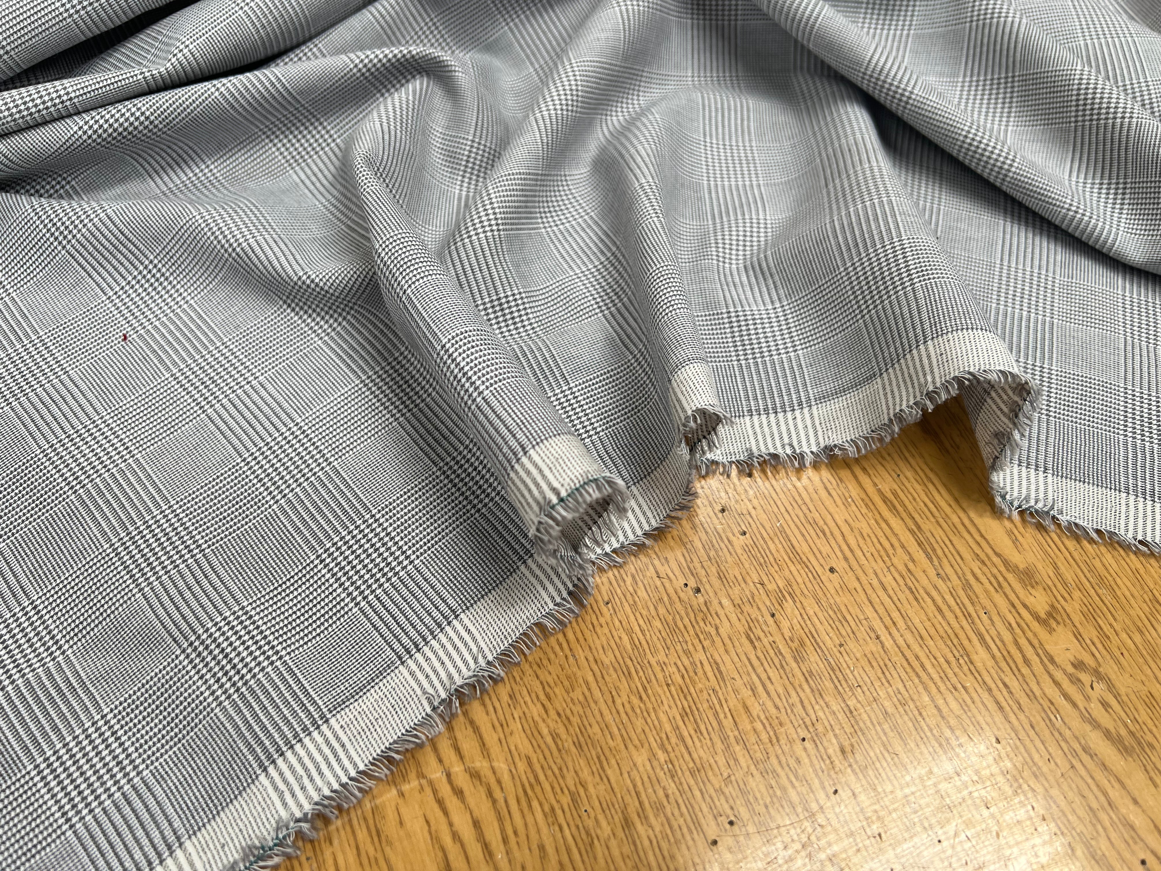DRAPERIE COTON MOTIF PRINCE DE GALLES GRIS - My Little Coupon