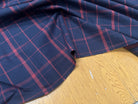 DRAPERIE COTON TRAPPEUR MARINE CARREAUX ROUGE - My Little Coupon