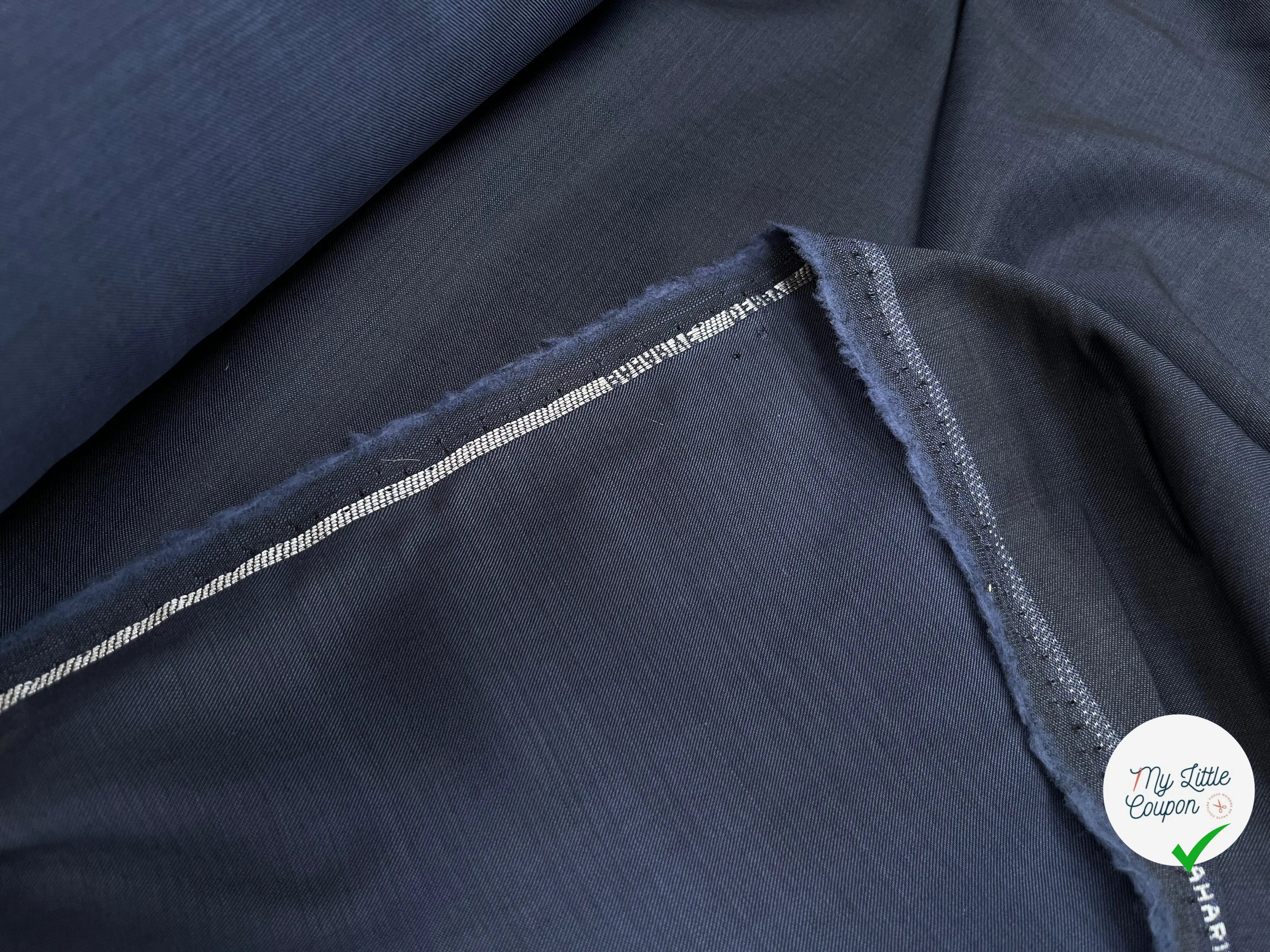 DRAPERIE DE LAINE BLEU GRIS STRETCH DEPERLANTE - My Little Coupon