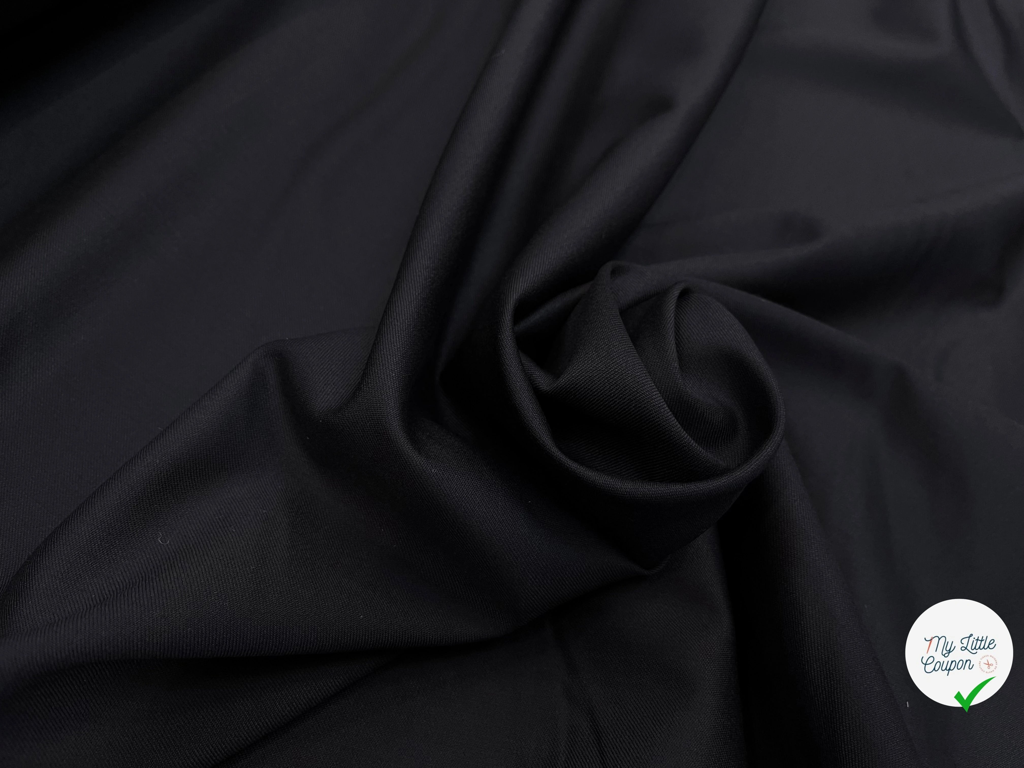 DRAPERIE DE LAINE BLEU MARINE DEPERLANTE FILS MULTICOLORES SUR LES LISIÈRES - My Little Coupon
