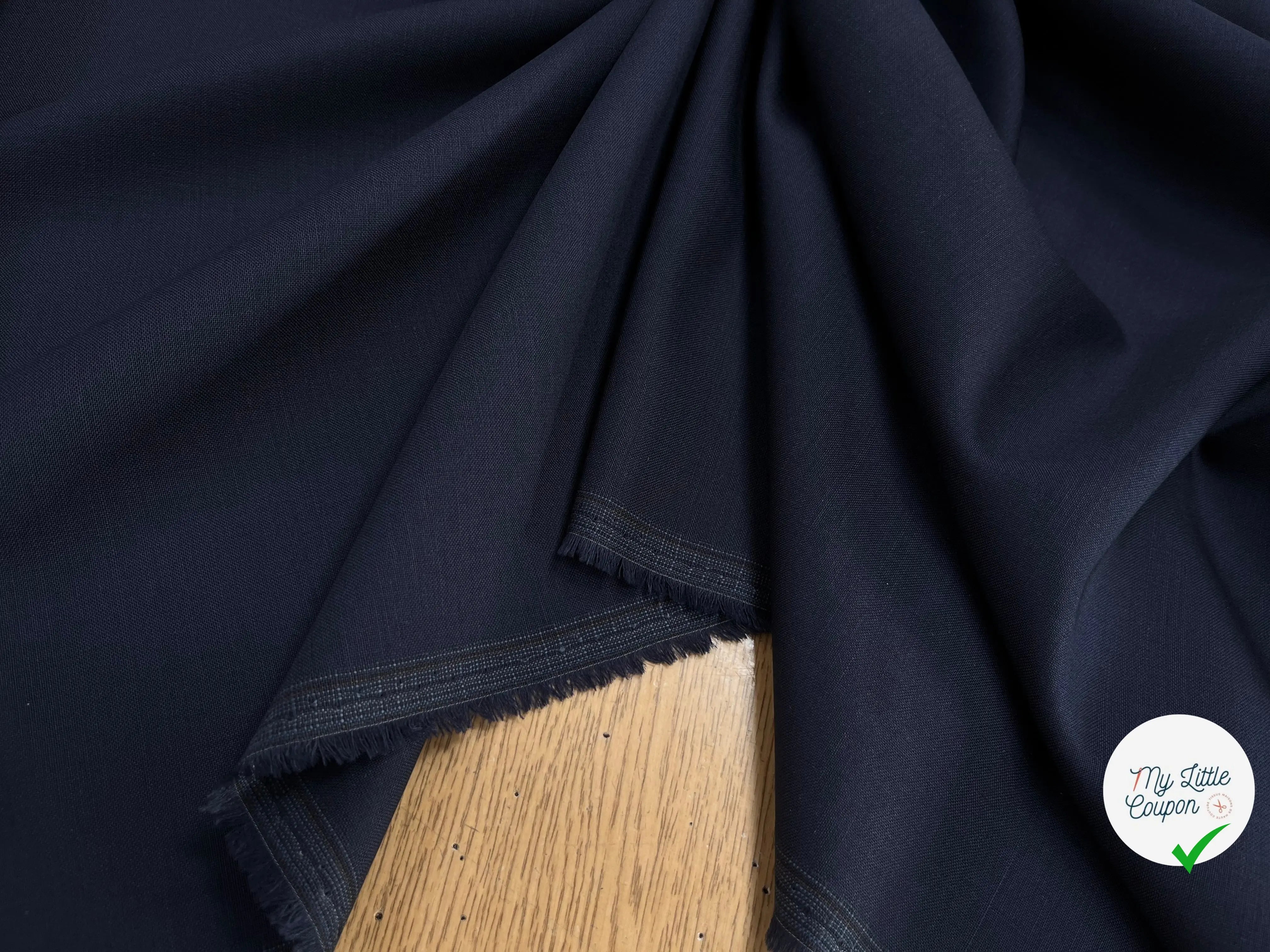 DRAPERIE DE LAINE BLEU MARINE EFFET LIN - My Little Coupon