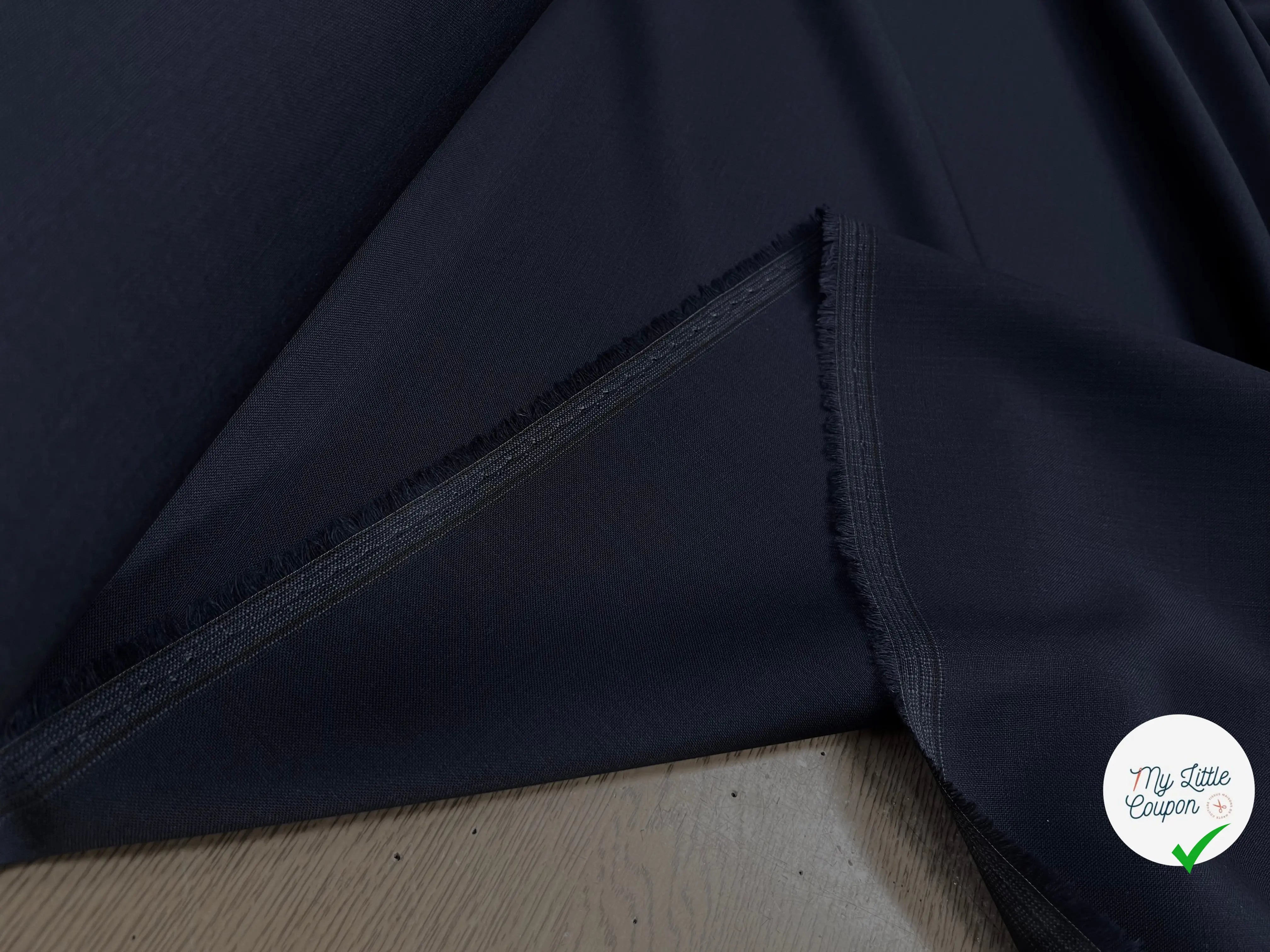 DRAPERIE DE LAINE BLEU MARINE EFFET LIN - My Little Coupon