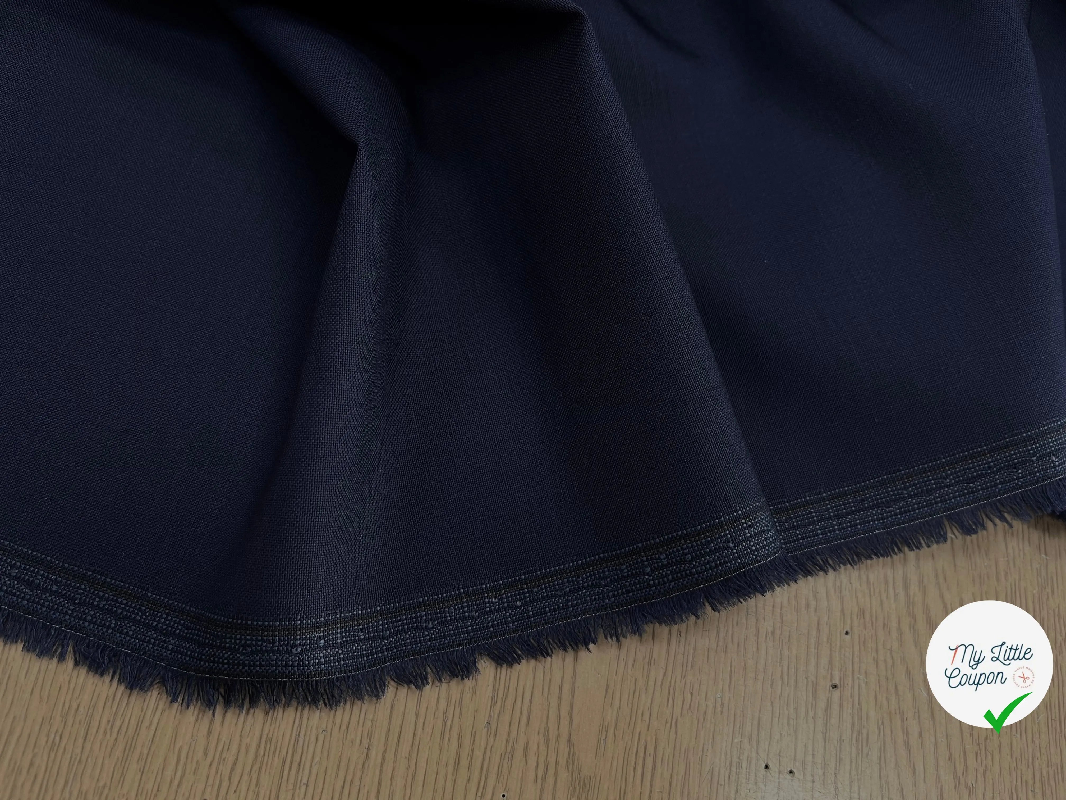DRAPERIE DE LAINE BLEU MARINE EFFET LIN - My Little Coupon