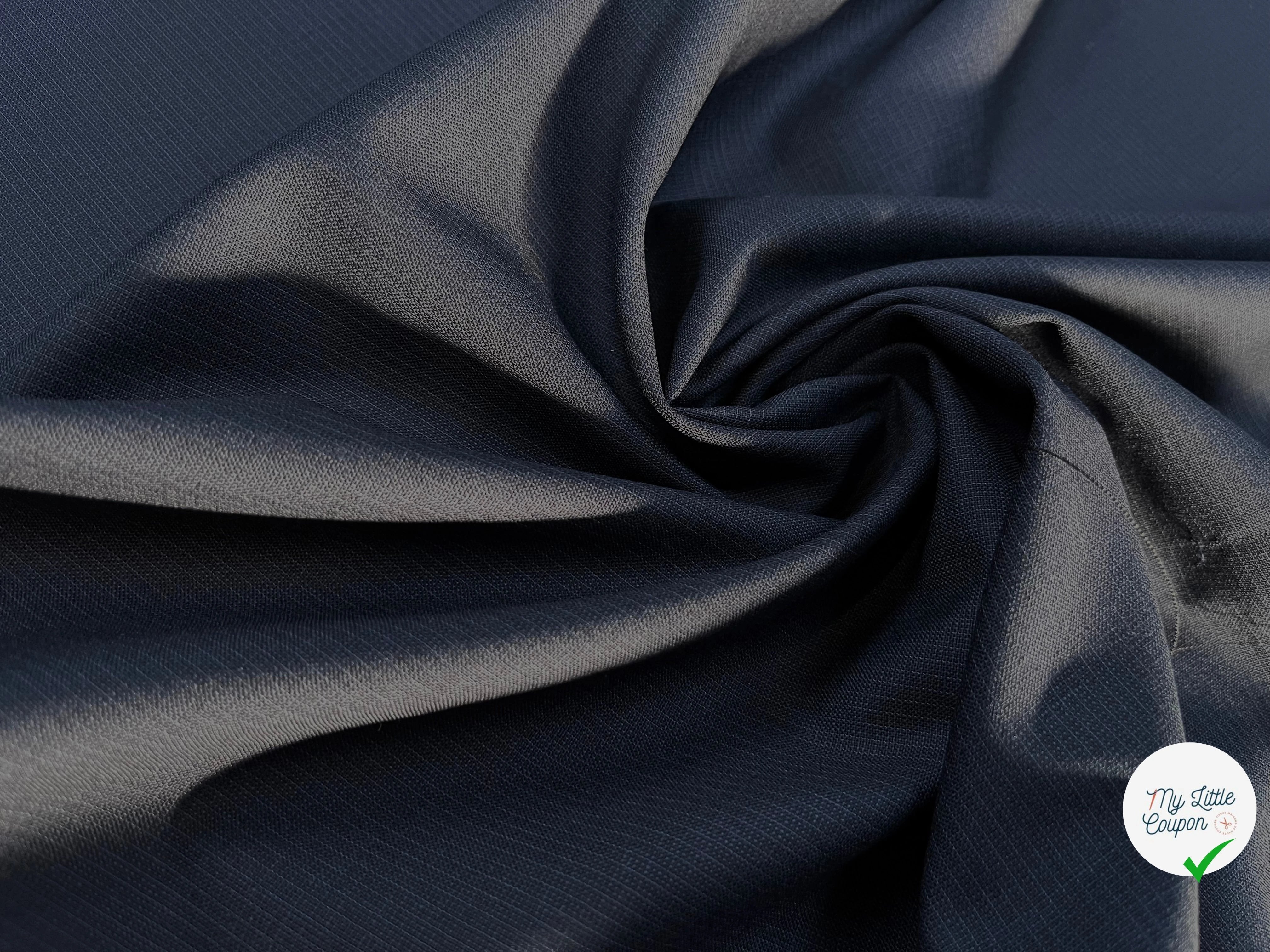 DRAPERIE DE LAINE BLEU NUIT D'ÉTE DEPERLANTE TRES CHIC - My Little Coupon