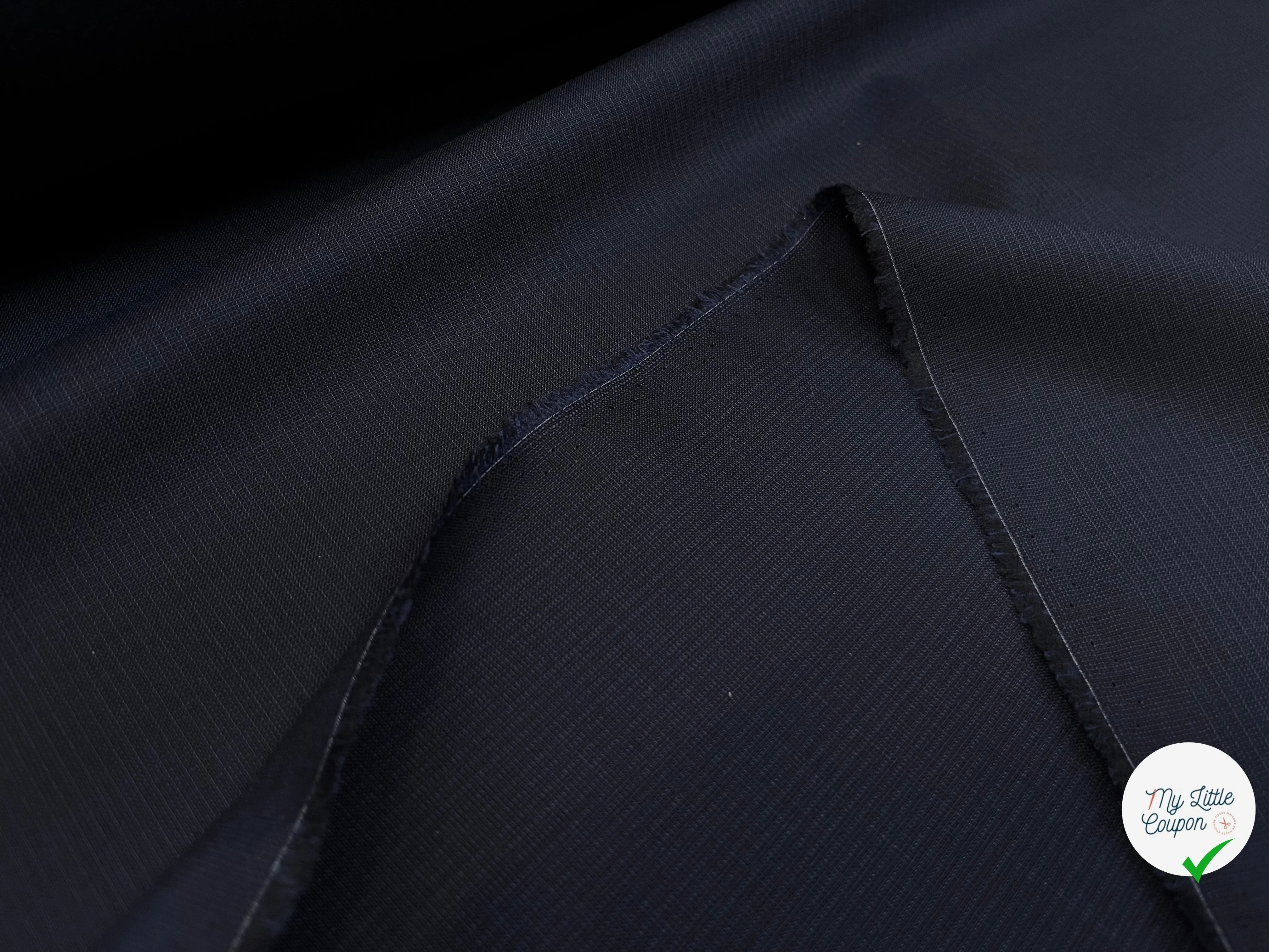 DRAPERIE DE LAINE BLEU NUIT D'ÉTE DEPERLANTE TRES CHIC - My Little Coupon