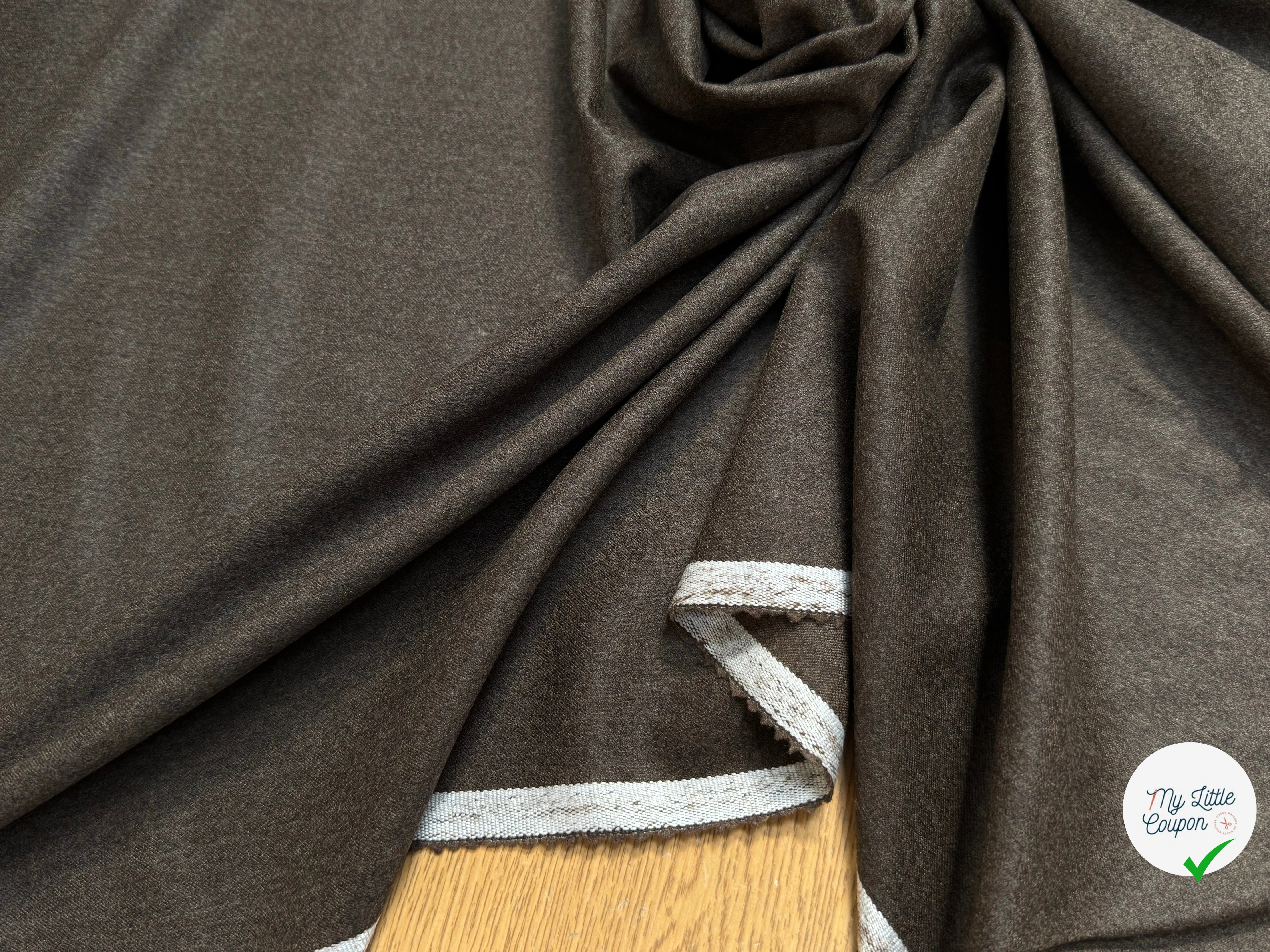 DRAPERIE DE LAINE CHINÉE MARRON KAKI TRÈS ÉLÉGANT LÉGÈREMENT STRETCH - My Little Coupon