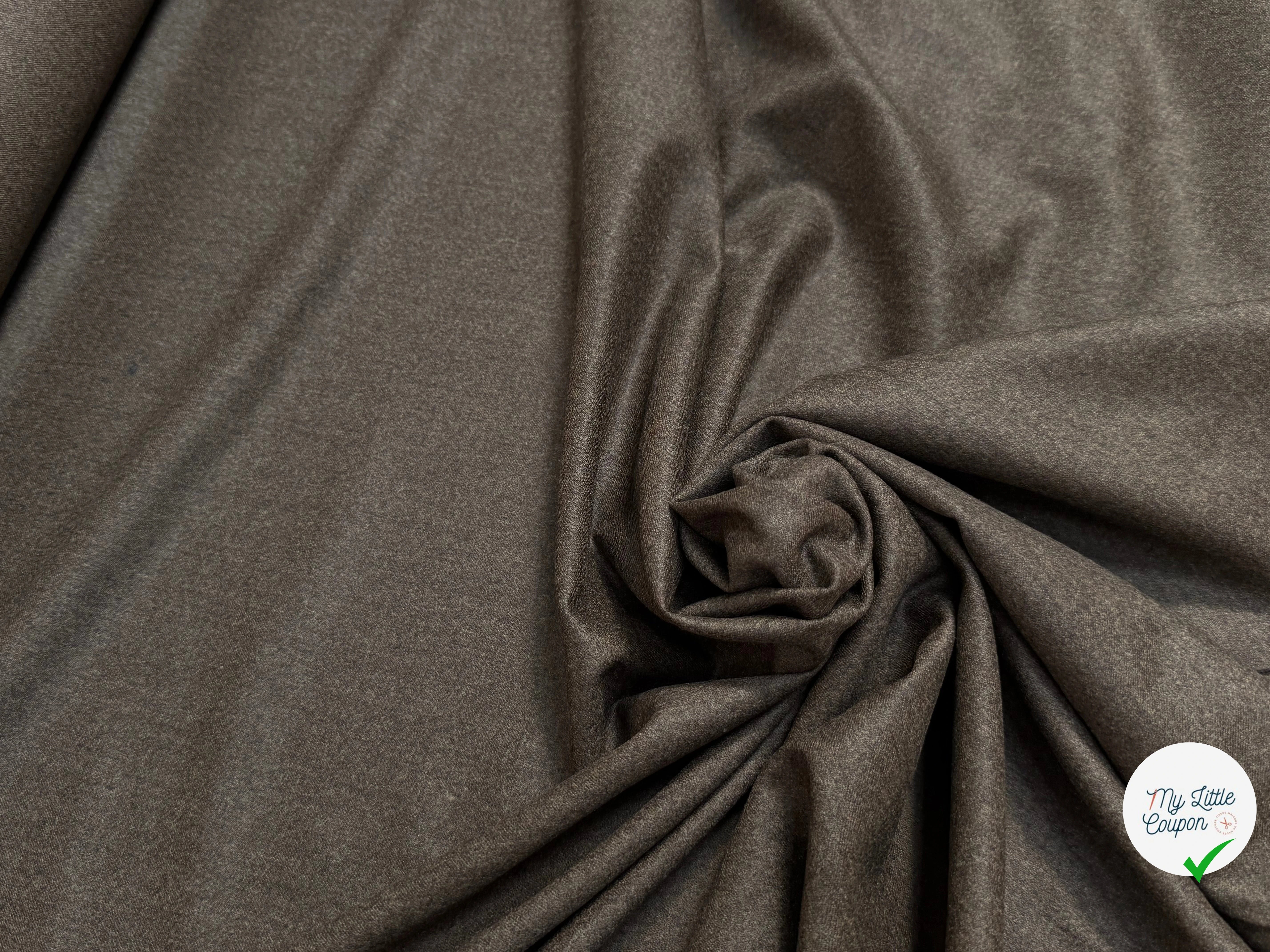 DRAPERIE DE LAINE CHINÉE MARRON KAKI TRÈS ÉLÉGANT LÉGÈREMENT STRETCH - My Little Coupon