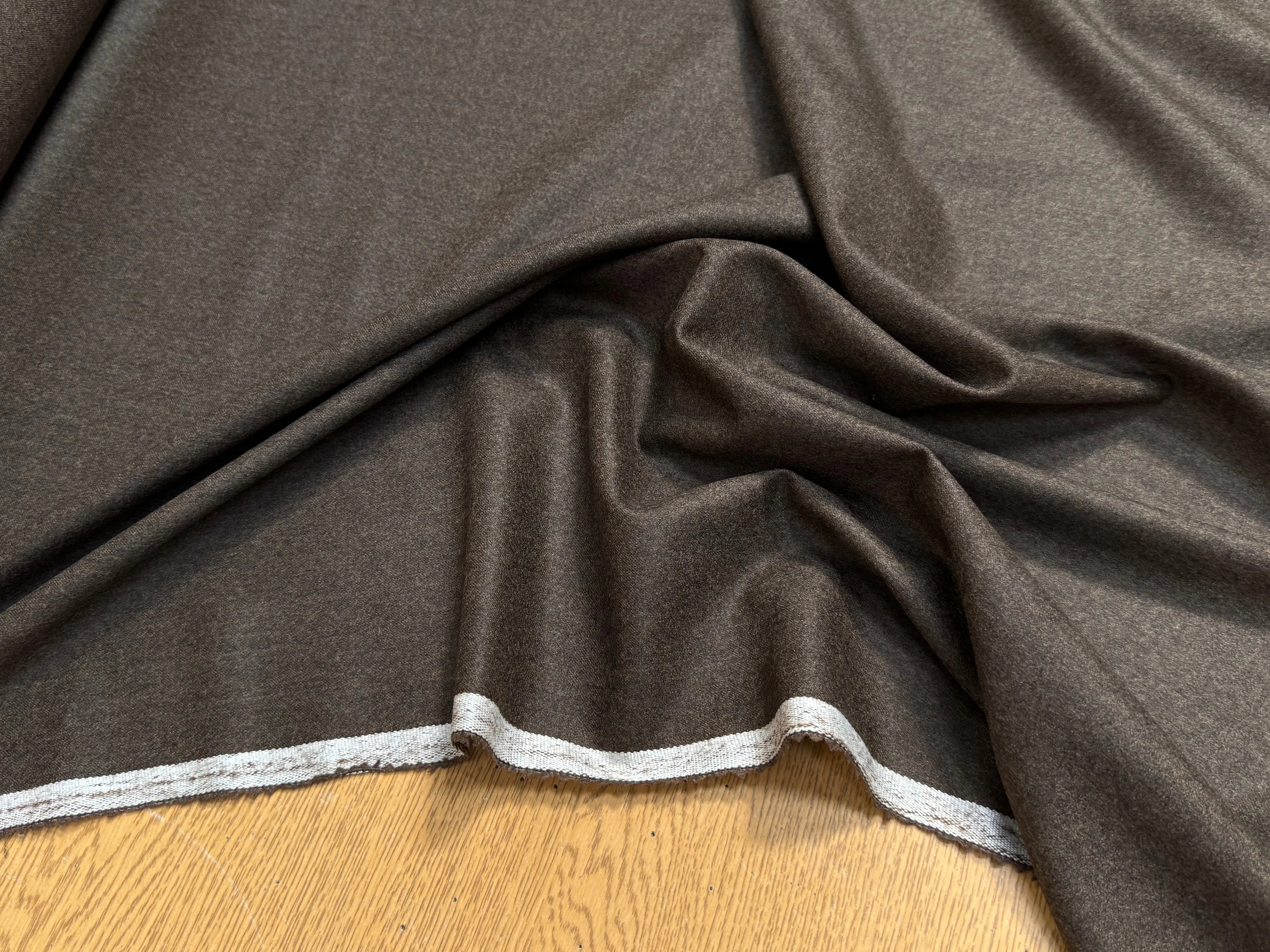 DRAPERIE DE LAINE CHINÉE MARRON KAKI TRÈS ÉLÉGANT LÉGÈREMENT STRETCH - My Little Coupon
