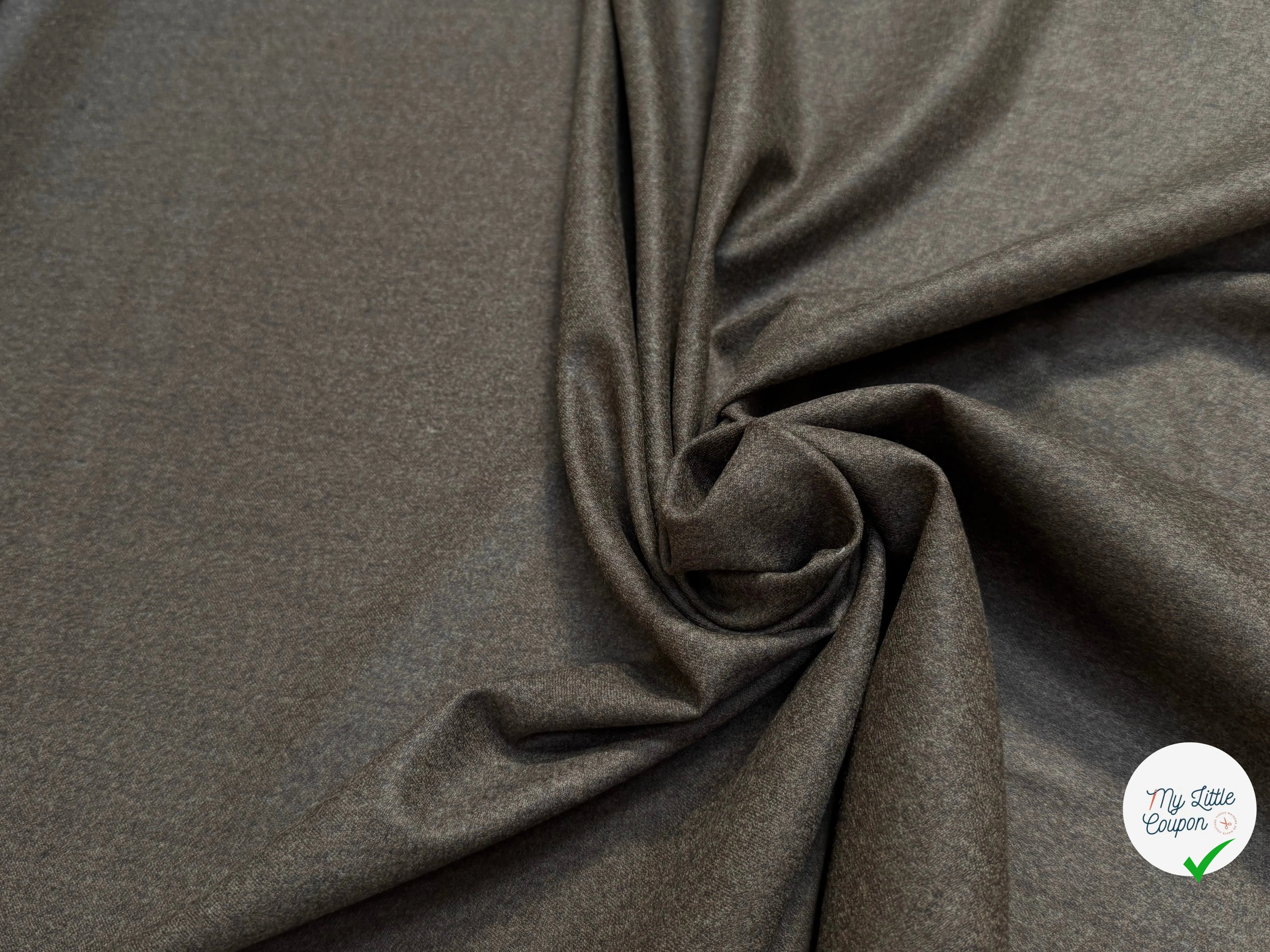 DRAPERIE DE LAINE CHINÉE MARRON KAKI TRÈS ÉLÉGANT LÉGÈREMENT STRETCH - My Little Coupon
