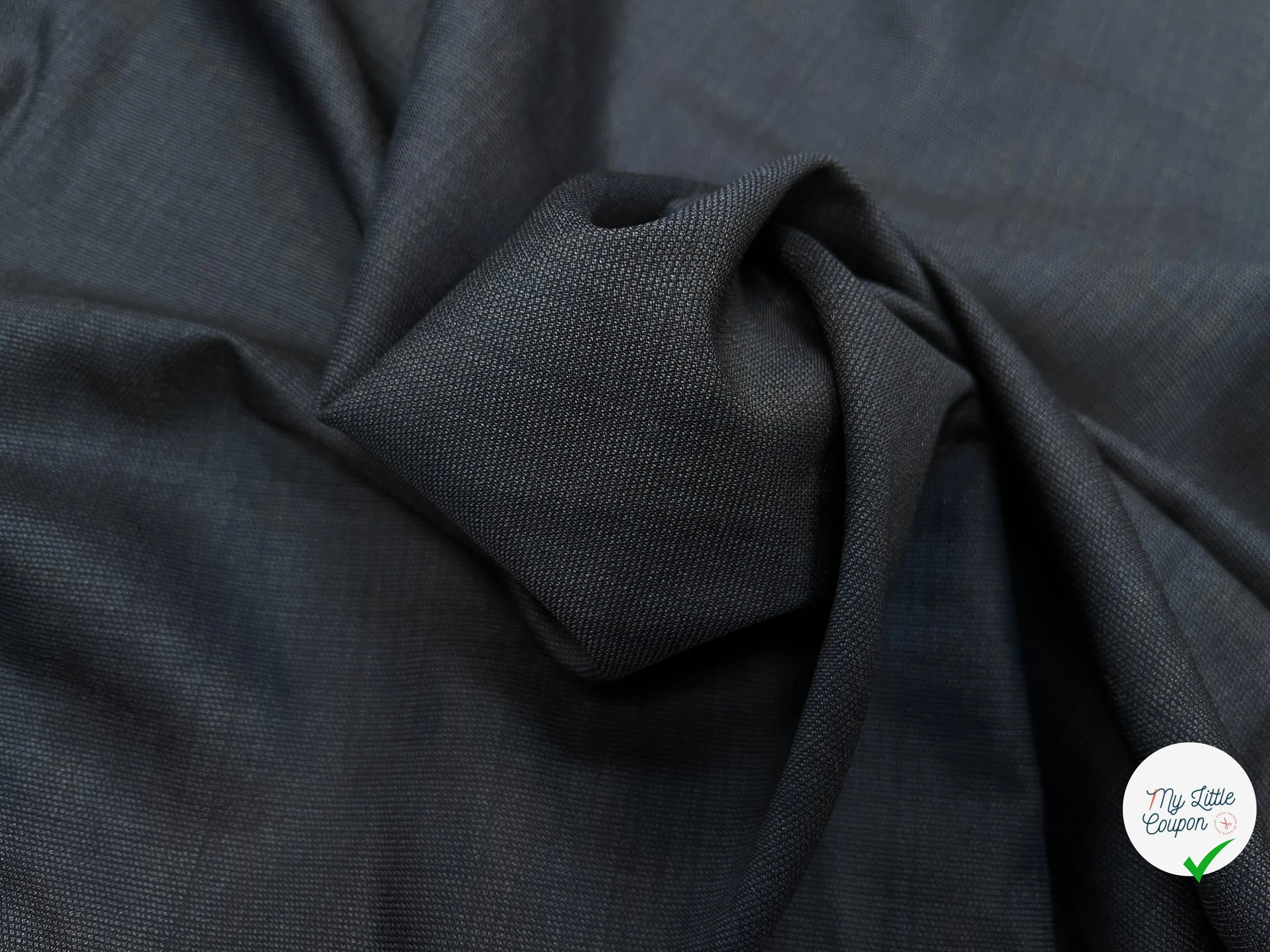 DRAPERIE DE LAINE DEPERLANTE BLEU NUIT D'ÉTÉ 100% LAINE 156CM - My Little Coupon