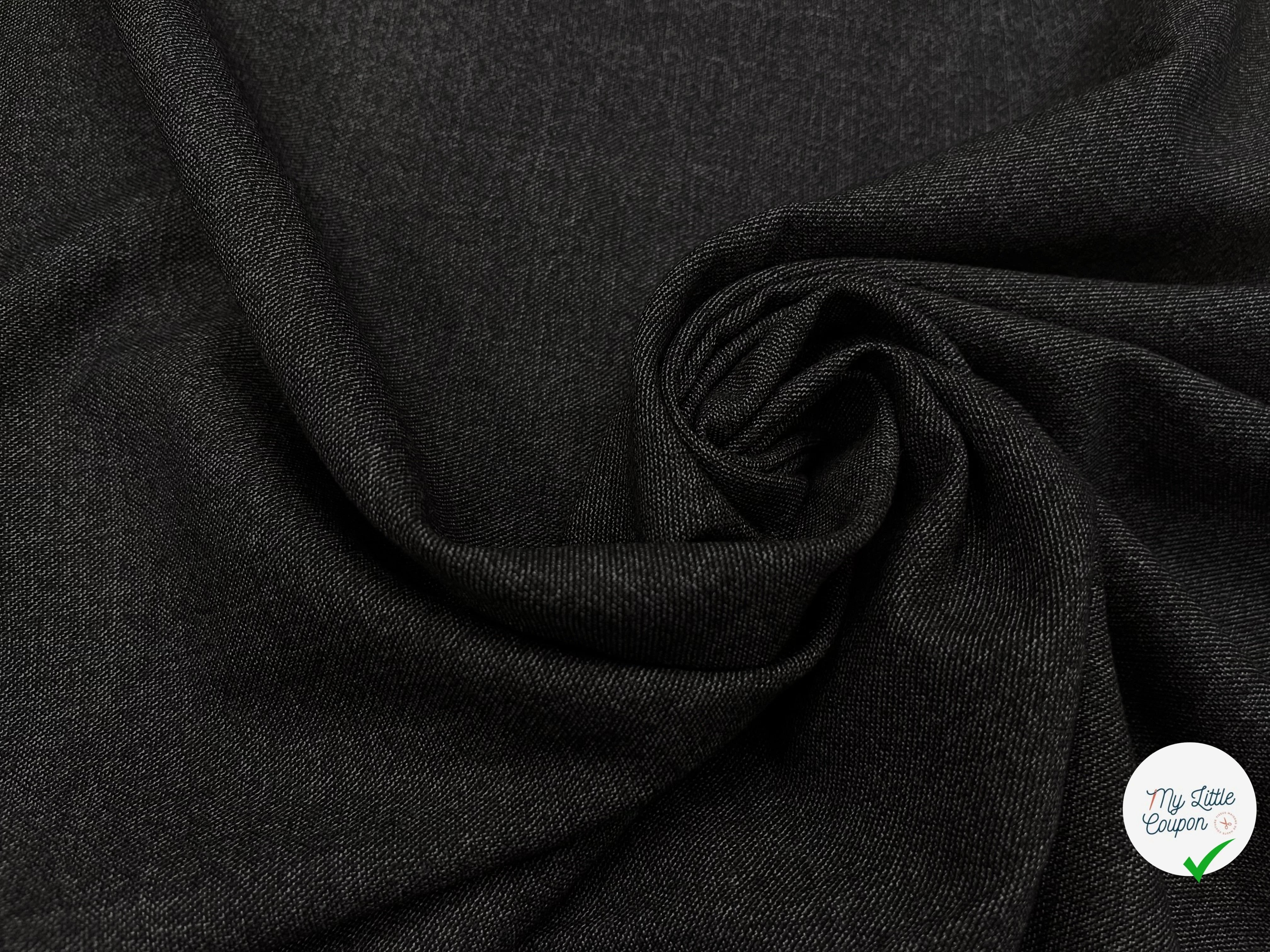 DRAPERIE DE LAINE FLANELLE GRIS CHINÉ DEPERLANTE FIL ROUGE SUR UNE LISIÈRE - My Little Coupon