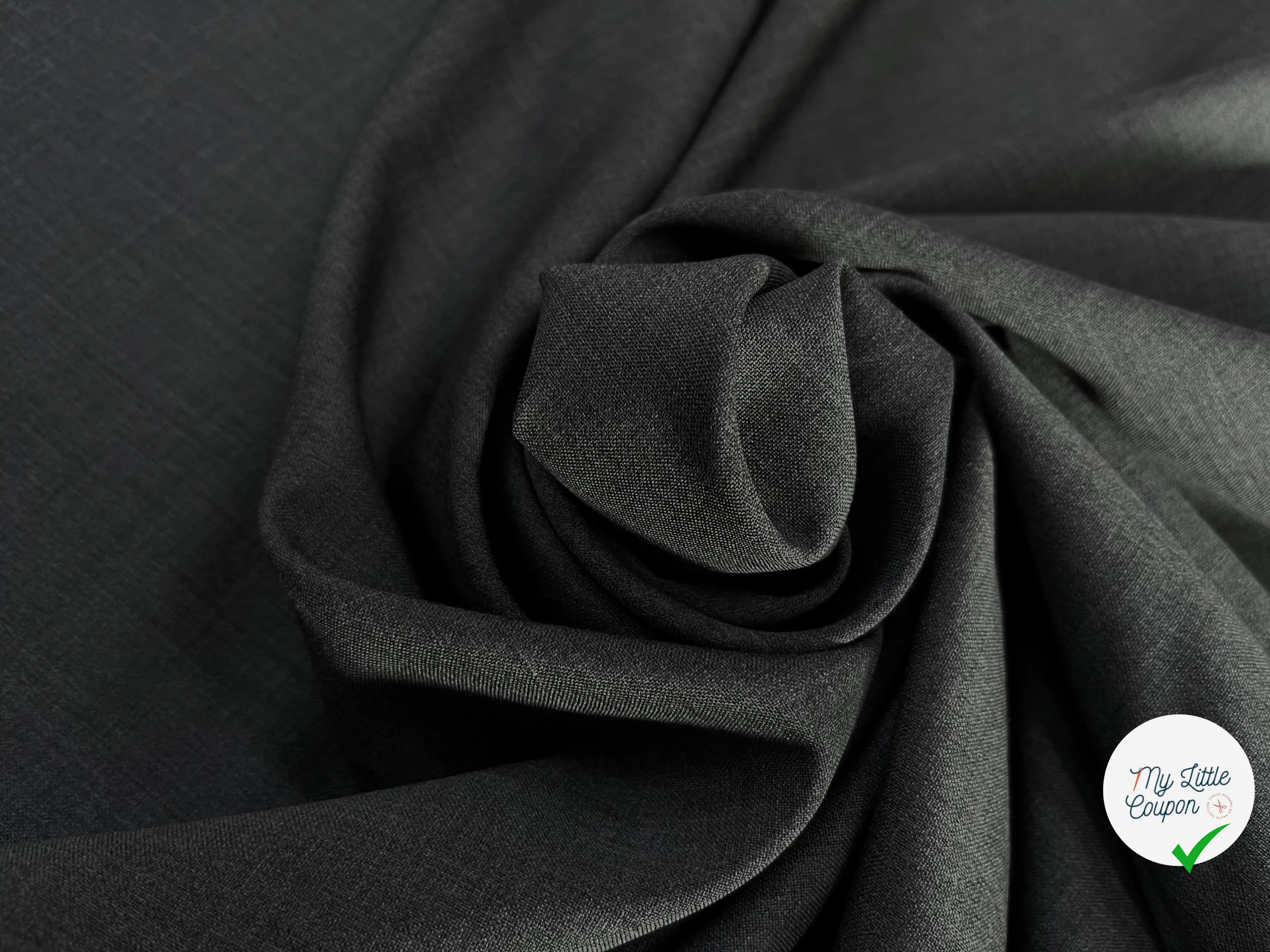 DRAPERIE DE LAINE GRIS DEPERLANTE FIL ROUGE SUR UNE LISIÈRE - My Little Coupon