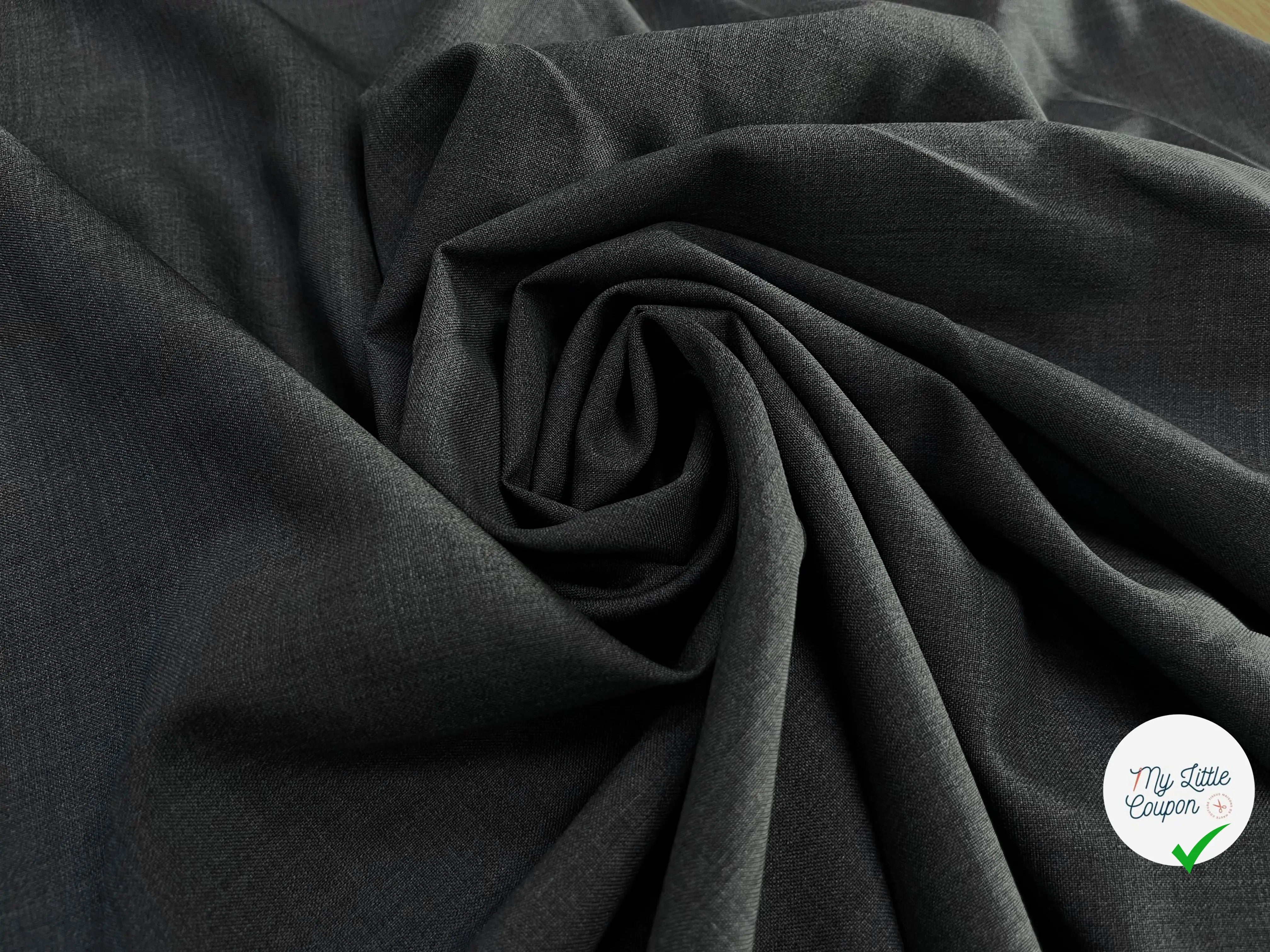 DRAPERIE DE LAINE GRIS DEPERLANTE FIL ROUGE SUR UNE LISIÈRE - My Little Coupon