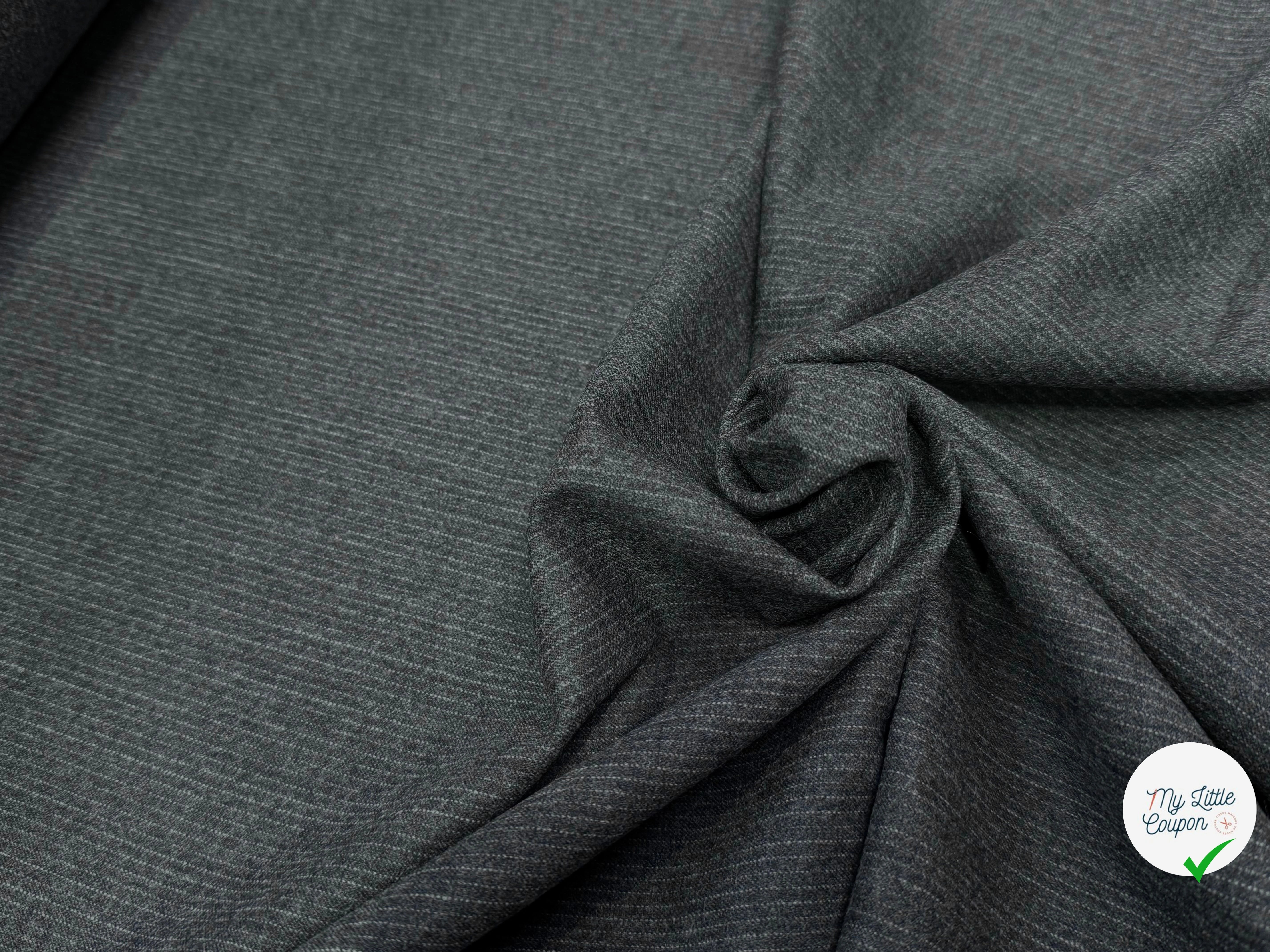 DRAPERIE DE LAINE GRISE FINE RAYURES BLANCHE 100%W - My Little Coupon