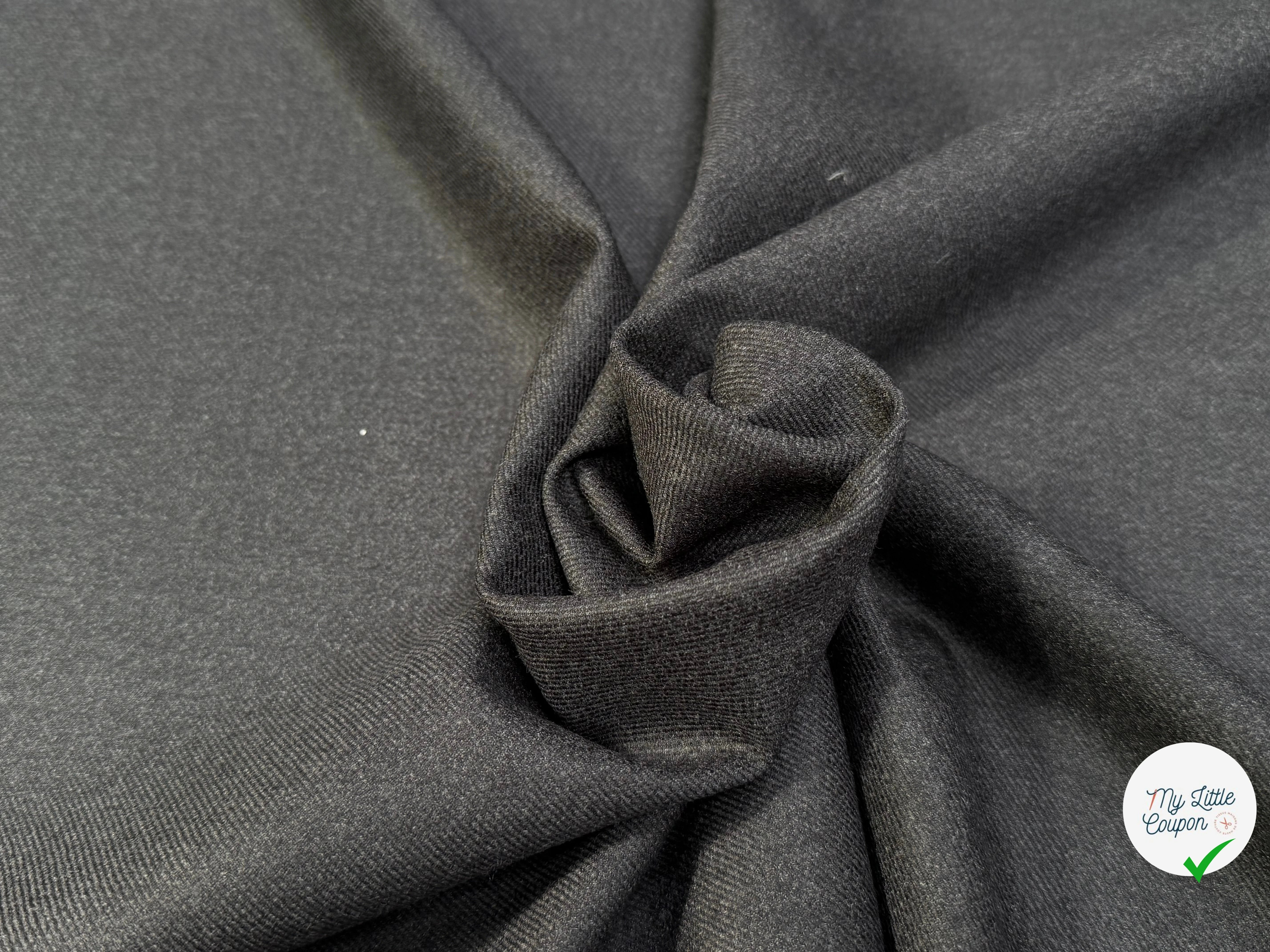 DRAPERIE DE LAINE LOURDE GRISE FONCÉE TRÈS BELLE TENUE 92% LAINE VIERGE - My Little Coupon