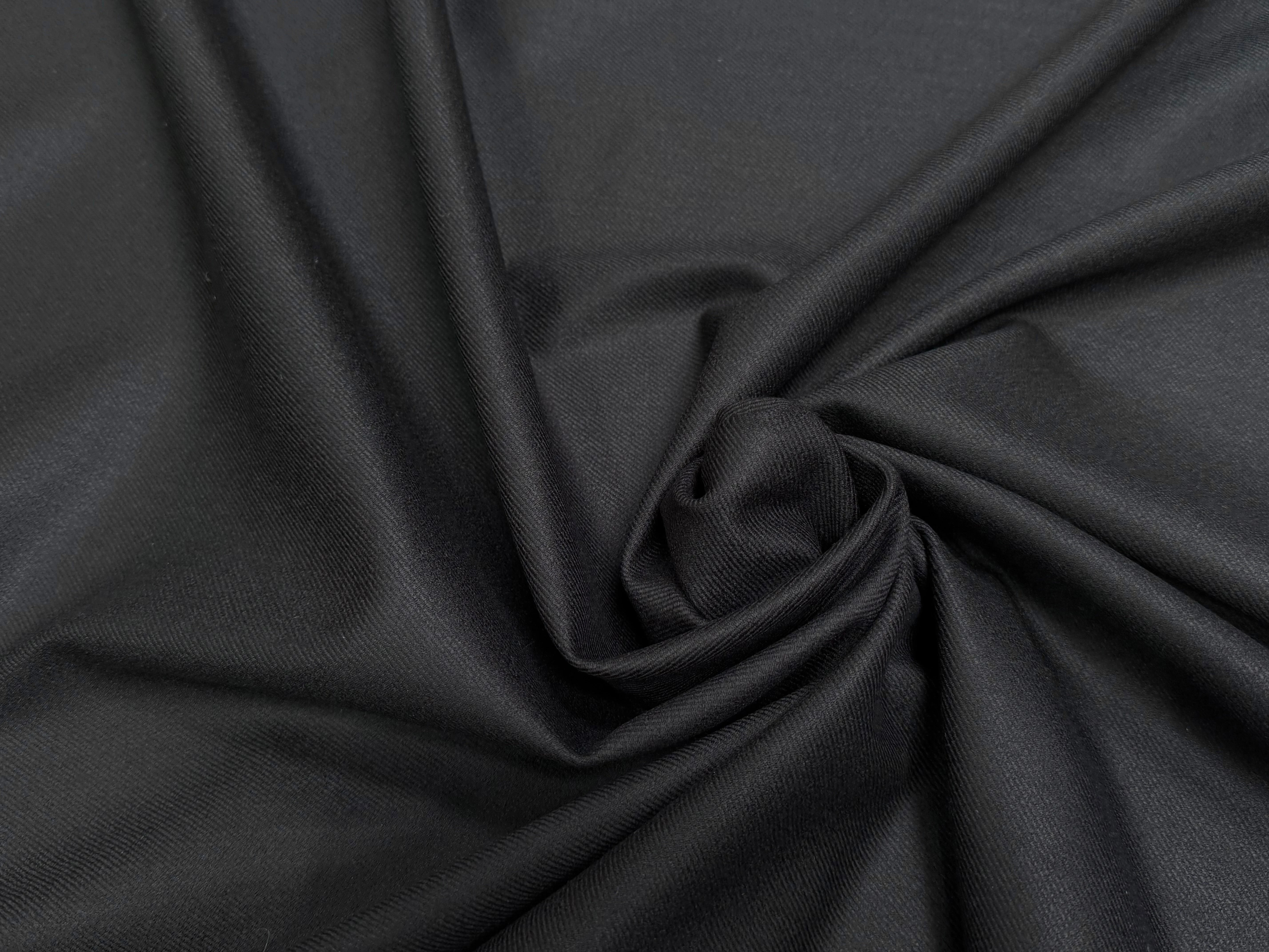 DRAPERIE DE LAINE NOBLE SATINÉE NOIR STRETCH - My Little Coupon