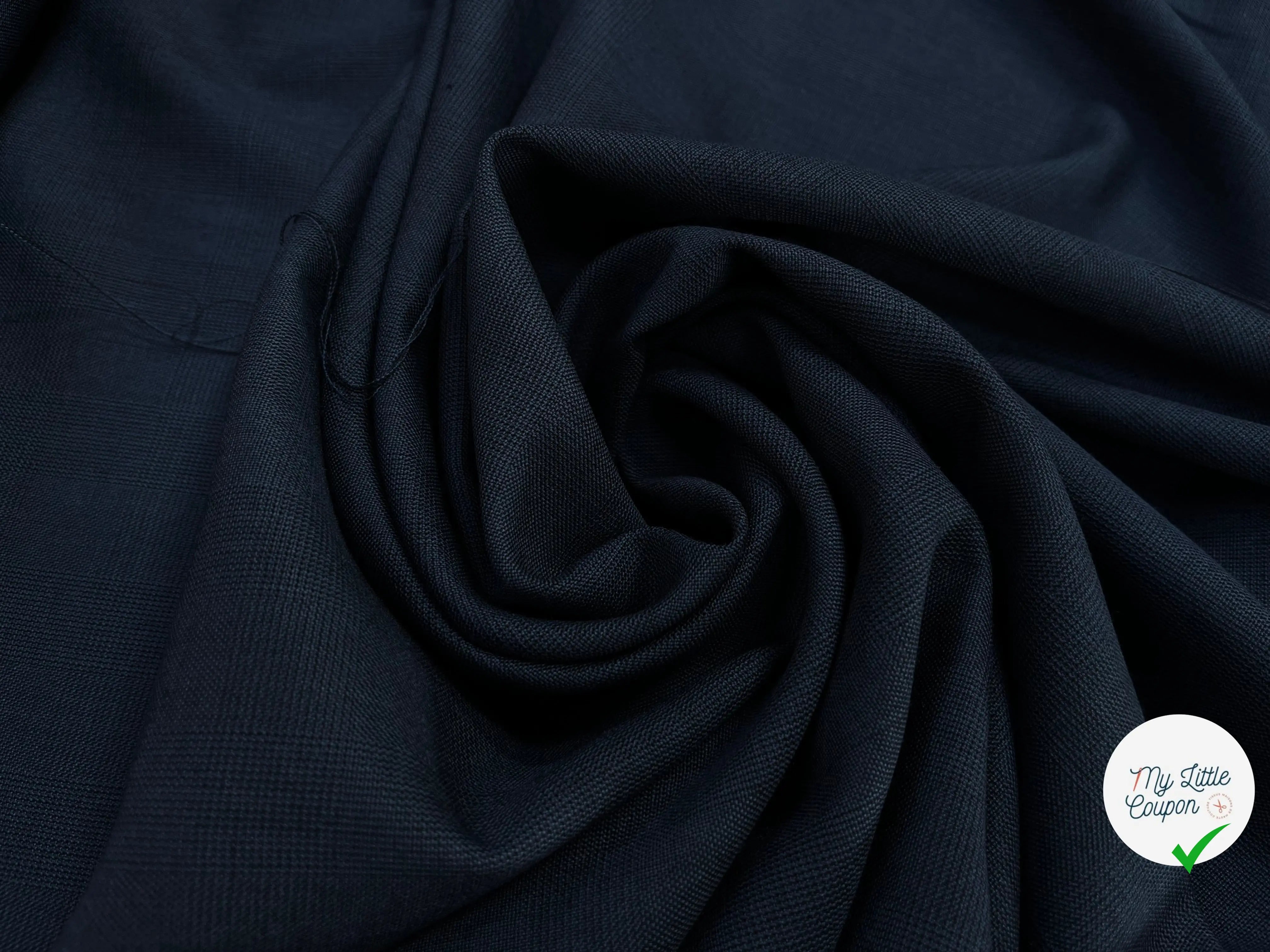 DRAPERIE DE LAINE PIQUÉ BLEU GRIS DEPERLANTE - My Little Coupon