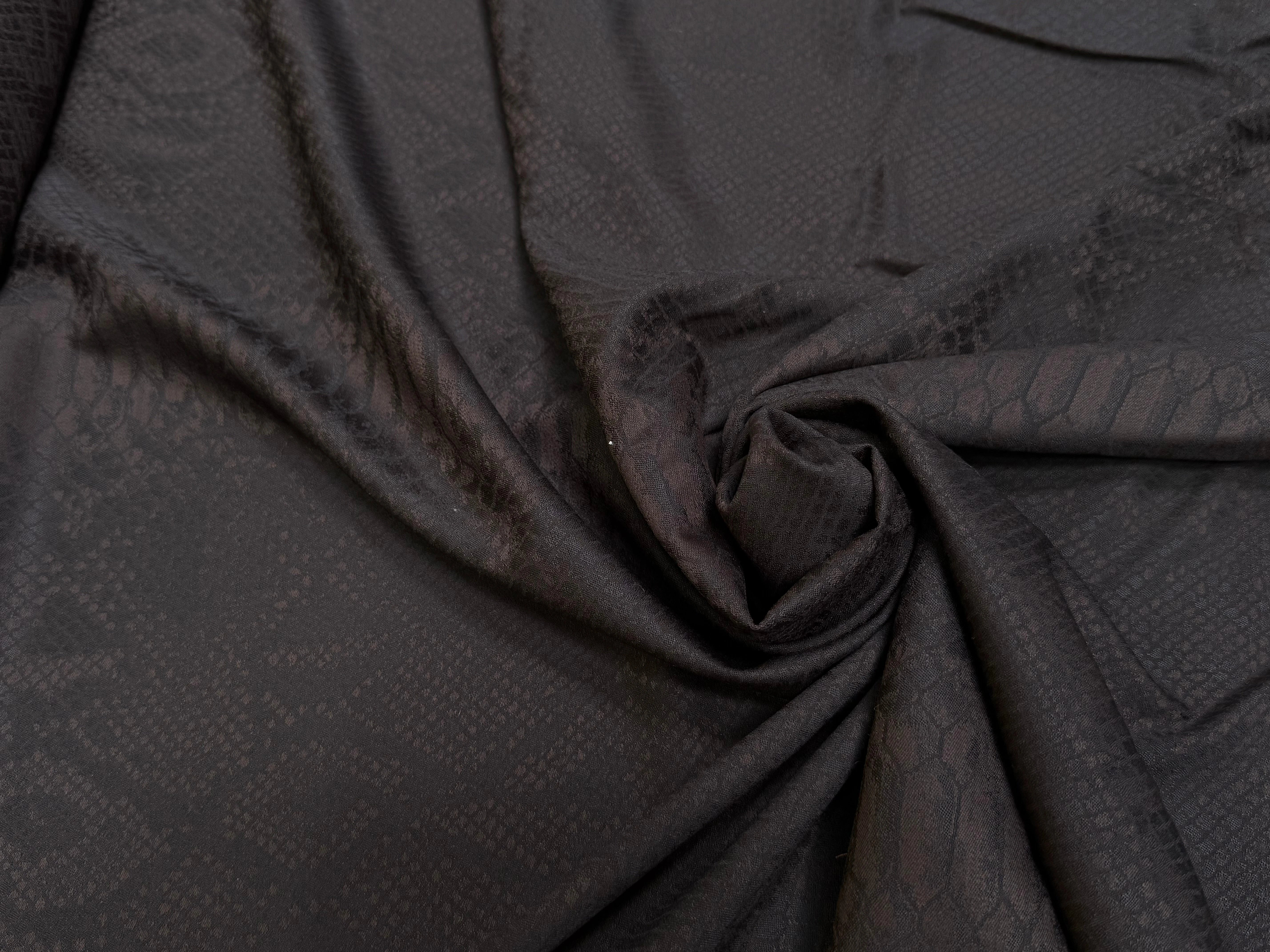 DRAPERIE DE LAINE PYTHON MARRON NOIR LÉGÈREMENT SATINÉE TRÈS CHIC - My Little Coupon