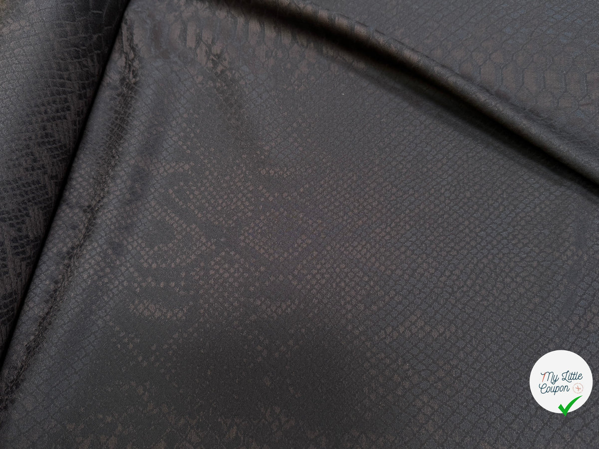 DRAPERIE DE LAINE PYTHON MARRON NOIR LÉGÈREMENT SATINÉE TRÈS CHIC - My Little Coupon