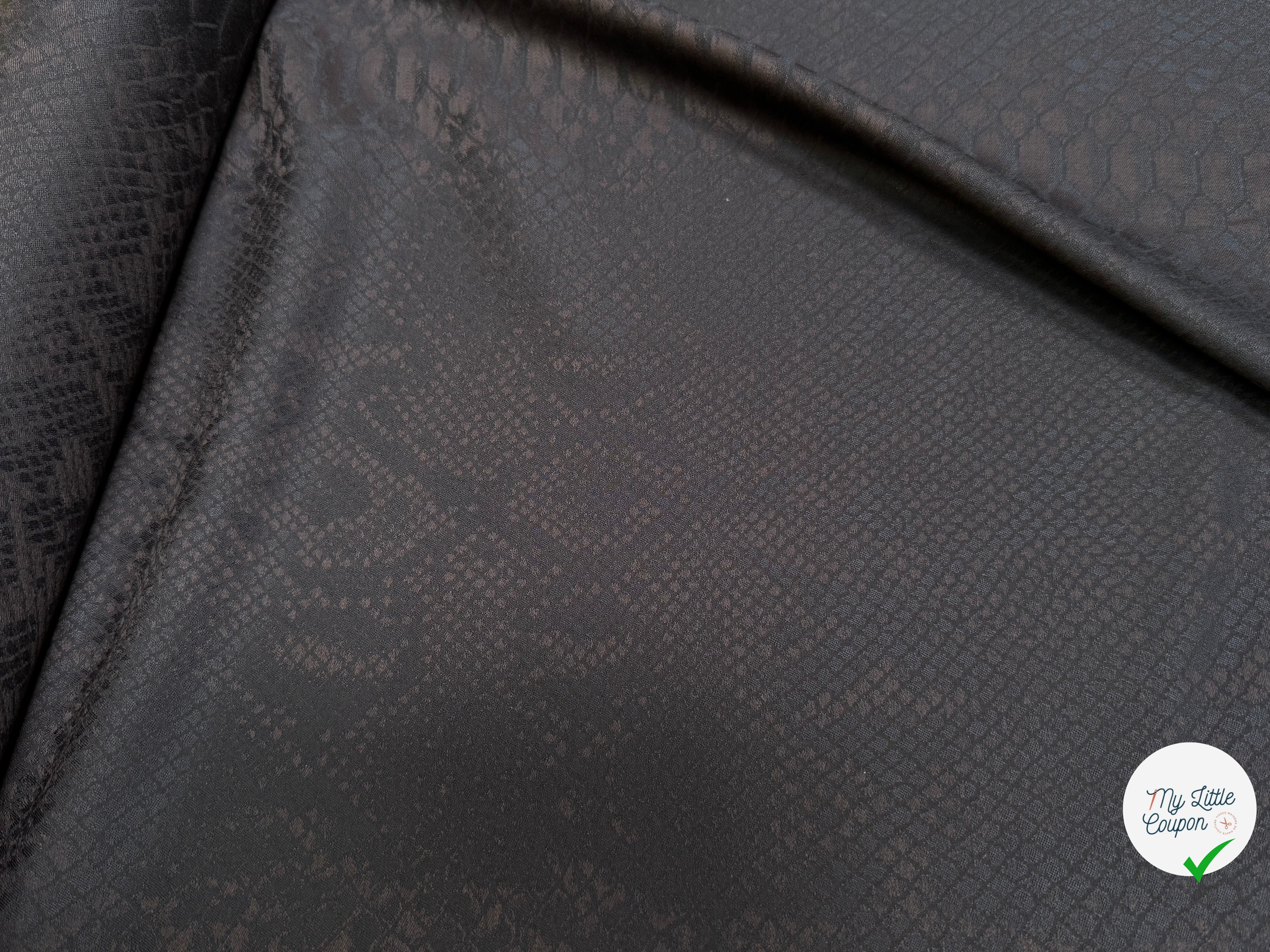 DRAPERIE DE LAINE PYTHON MARRON NOIR LÉGÈREMENT SATINÉE TRÈS CHIC - My Little Coupon