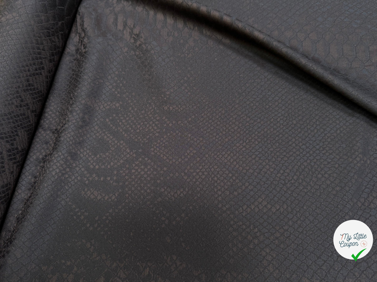 DRAPERIE DE LAINE PYTHON MARRON NOIR LÉGÈREMENT SATINÉE TRÈS CHIC - My Little Coupon