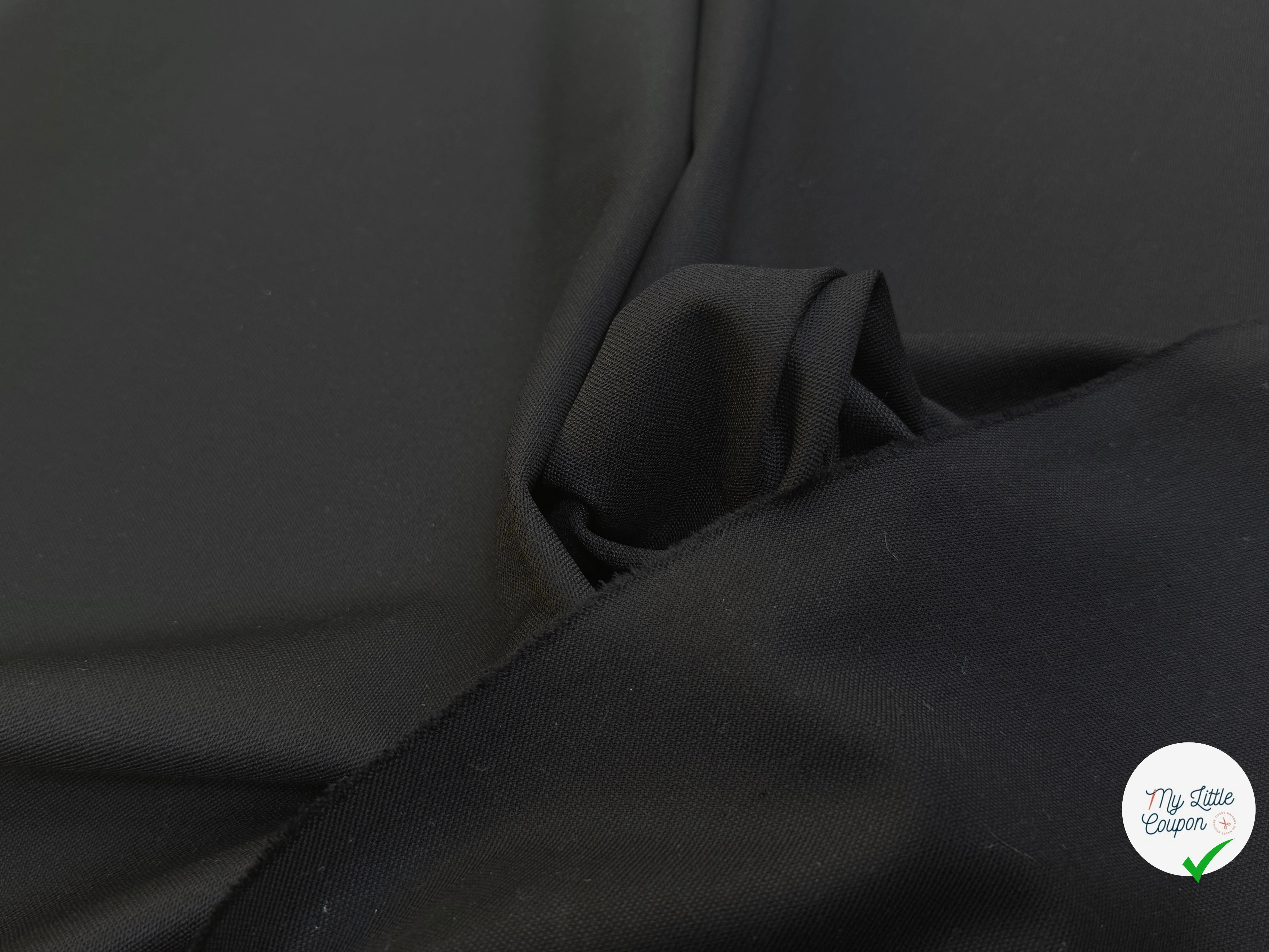DRAPERIE DE LAINE STRETCH BEAU TOMBÉ NOIR - My Little Coupon