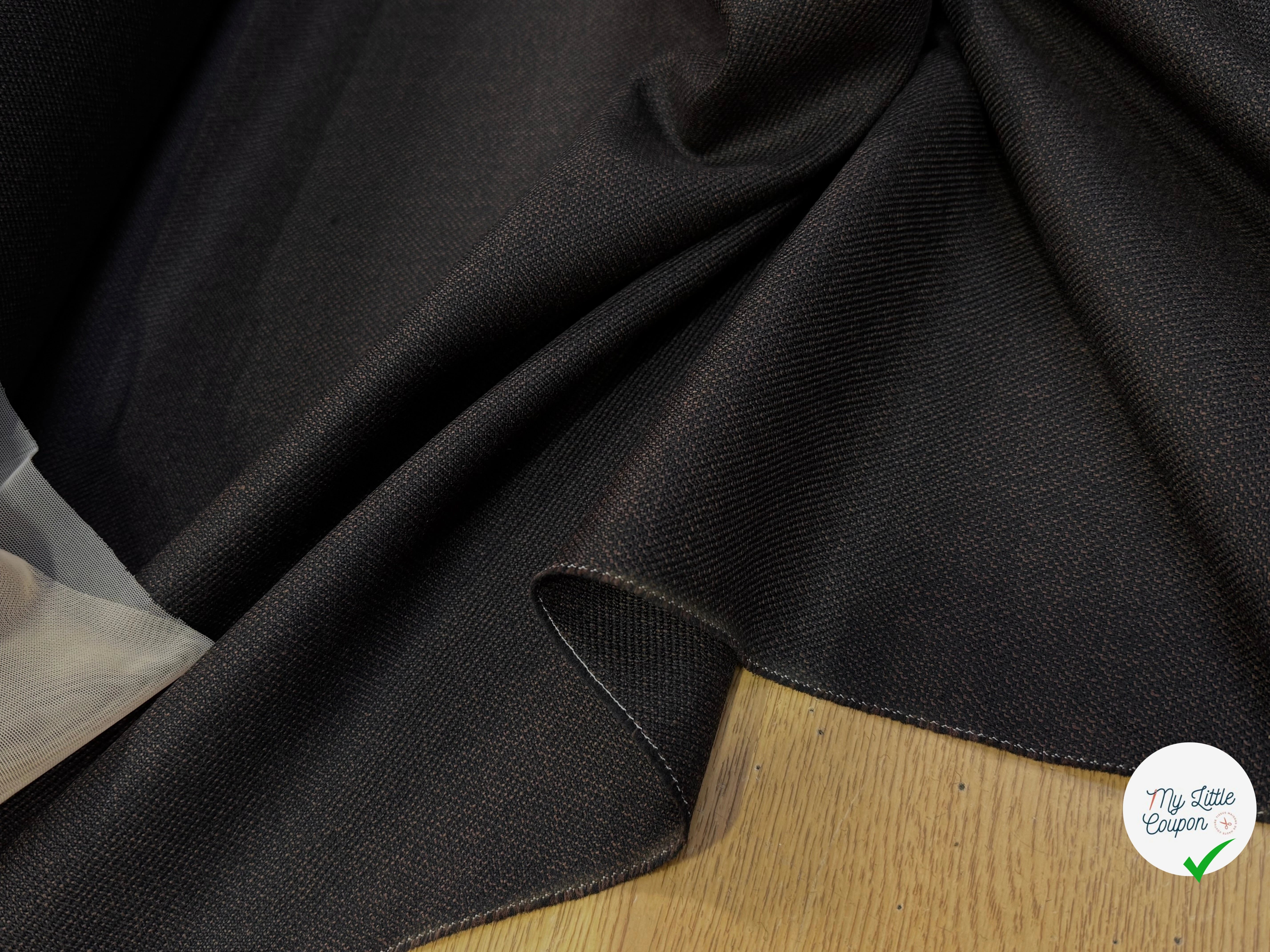 DRAPERIE DE LAINE TENUE LOURDE MARON NOIR - My Little Coupon