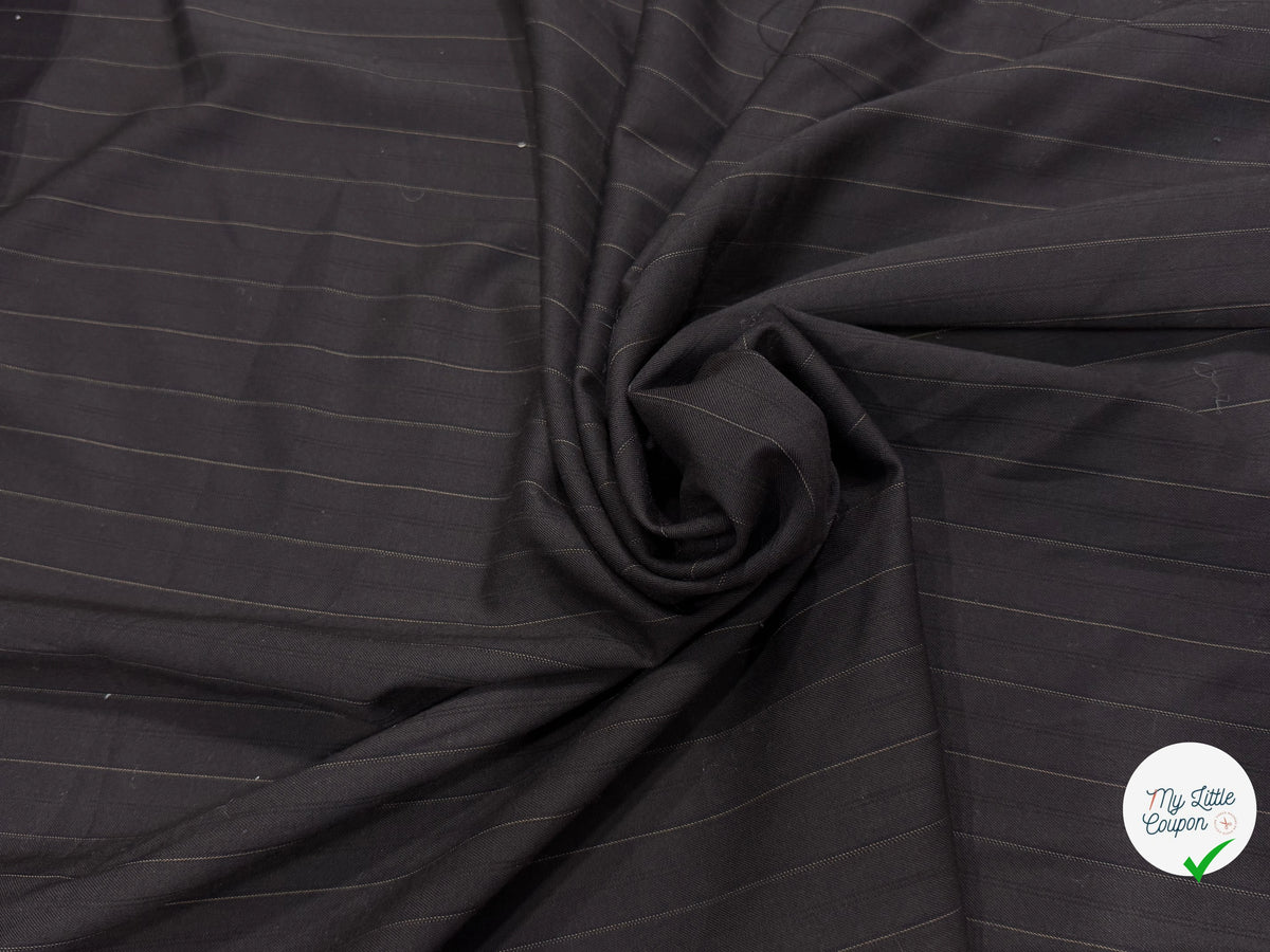 DRAPERIE ÉLÉGANTE NOIRE À FINES RAYURES LAINE STRETCH - My Little Coupon