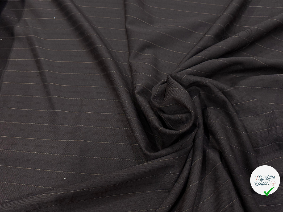 DRAPERIE ÉLÉGANTE NOIRE À FINES RAYURES LAINE STRETCH - My Little Coupon