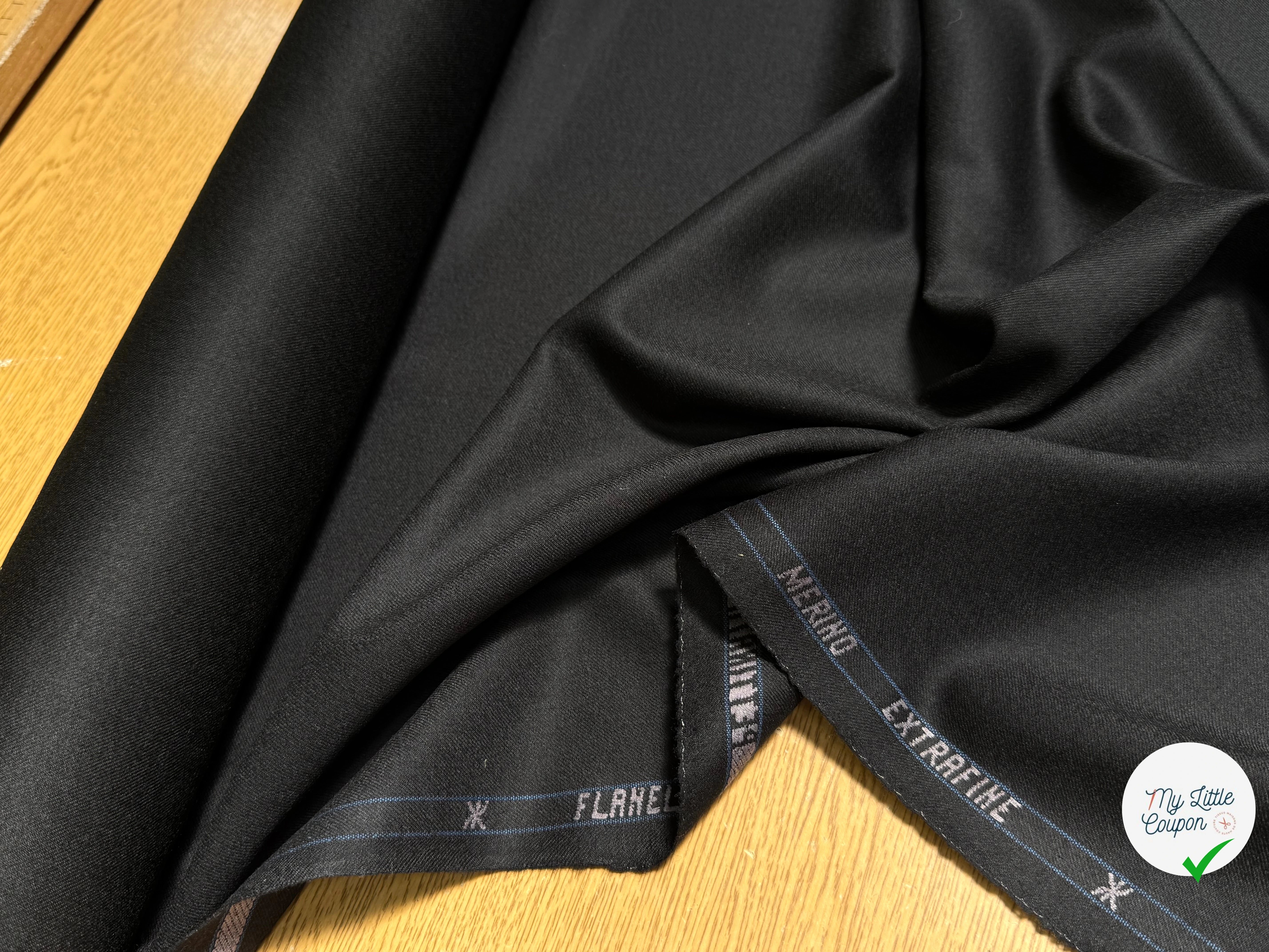 DRAPERIE FLANELLE DE LAINE SUBLIME NOIR - My Little Coupon