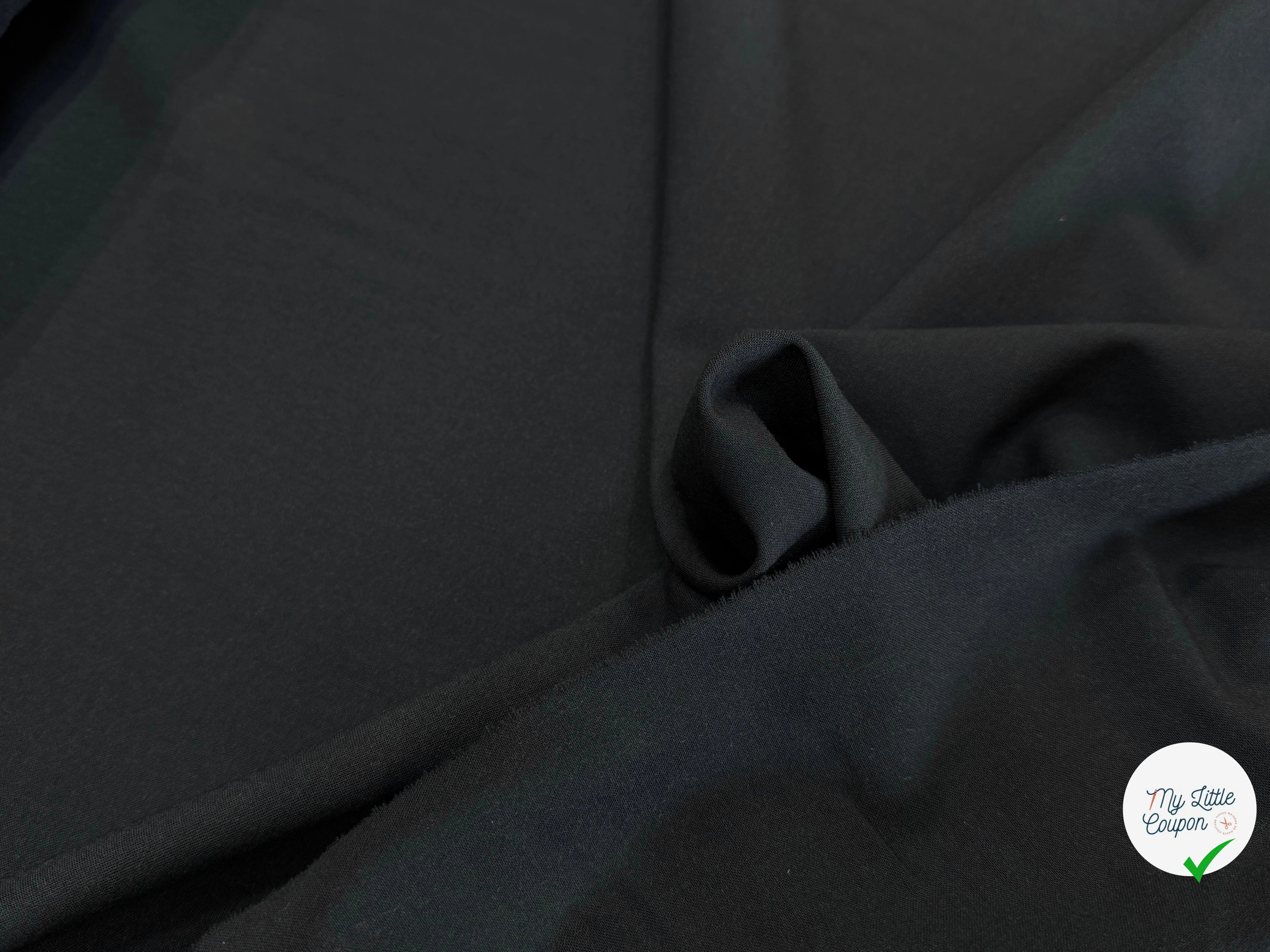 DRAPERIE FLANELLE DE LAINE ULTRA BELLE ET STRETCH NOIR ANTHRACITE 96% LAINE - My Little Coupon