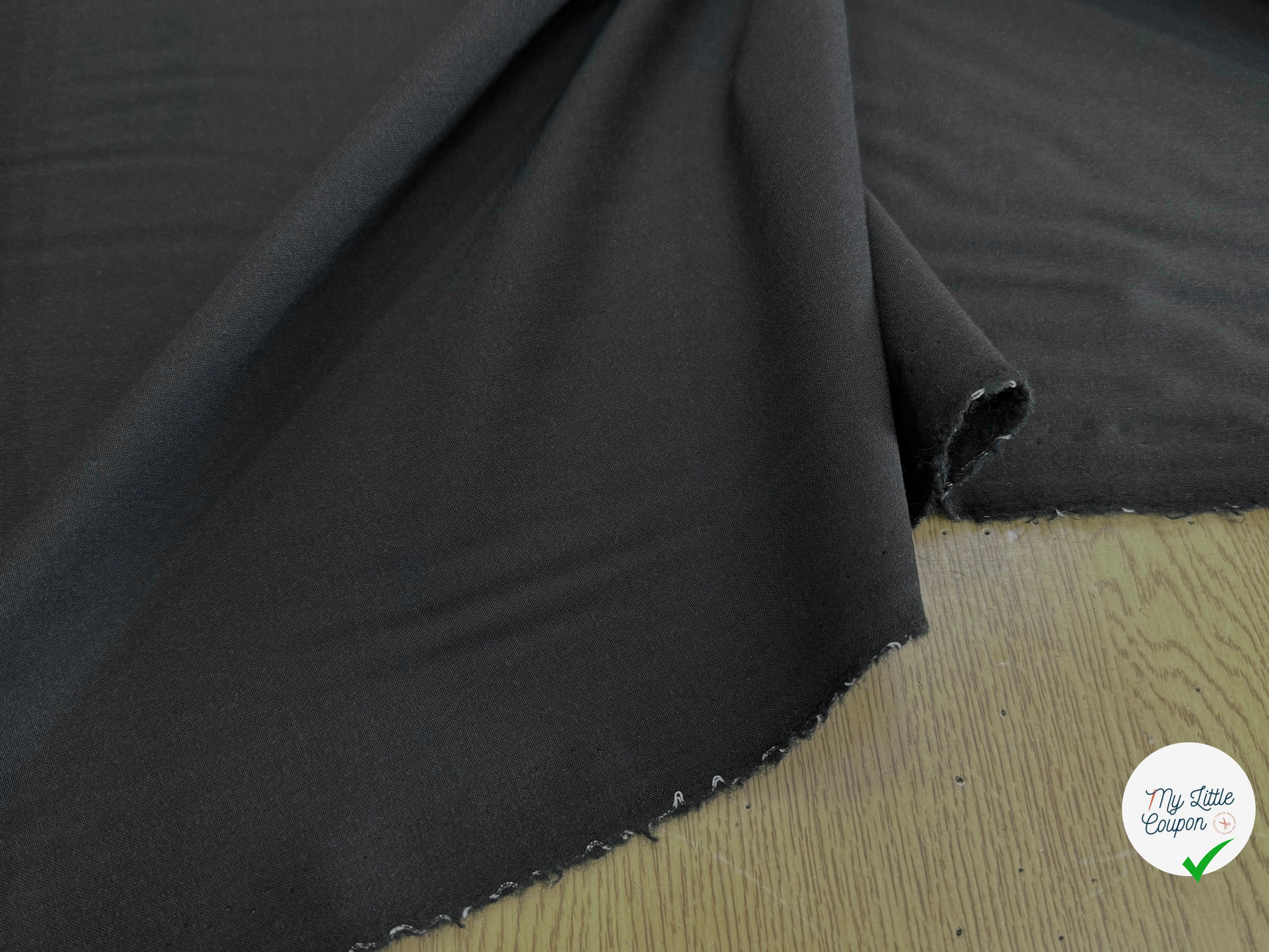 DRAPERIE FLANELLE DE LAINE ULTRA BELLE ET STRETCH NOIR ANTHRACITE 96% LAINE - My Little Coupon