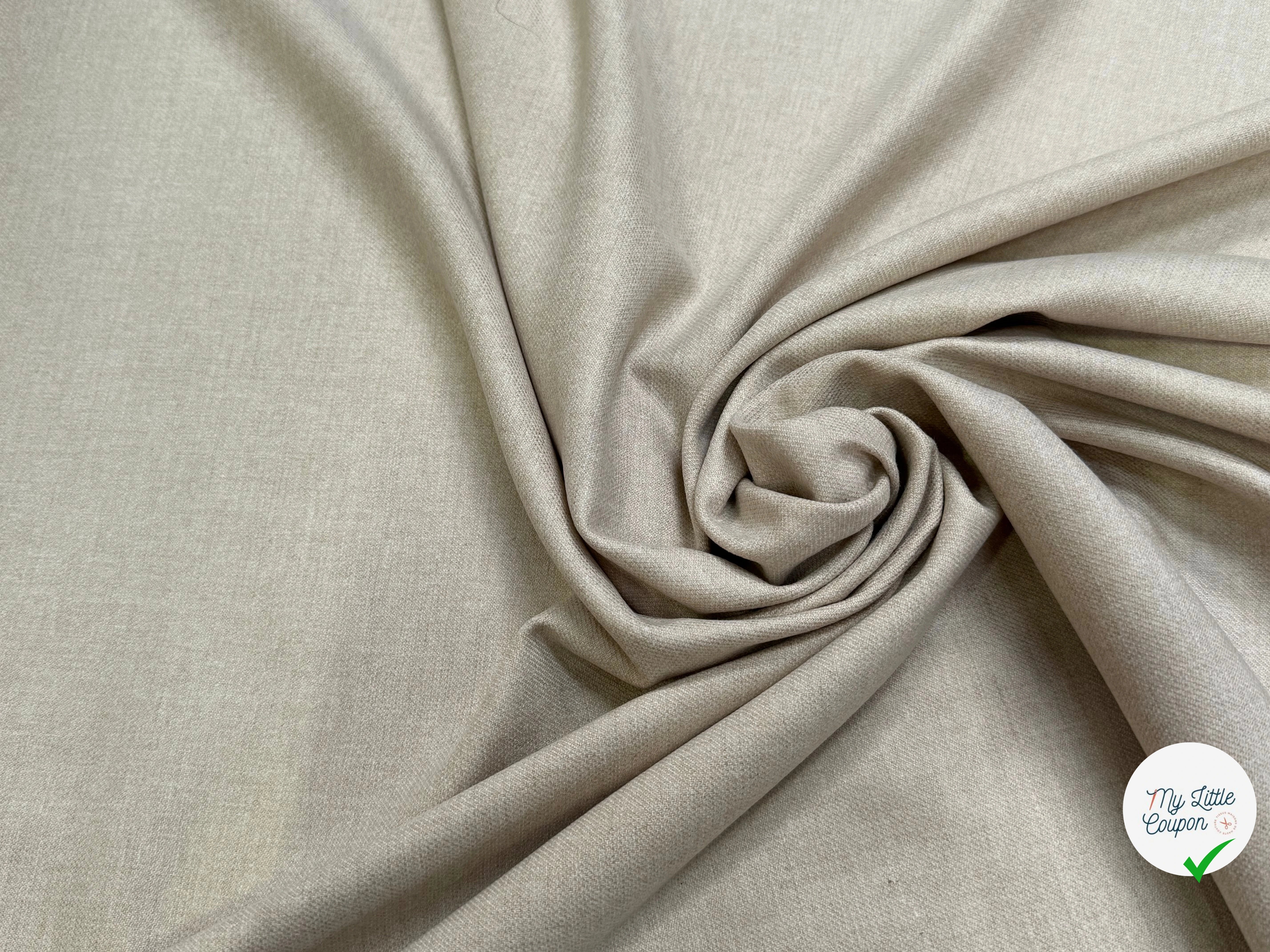 DRAPERIE FLANELLE DOUCE POLYLAINE ET 33% VISCOSE BEIGE - My Little Coupon