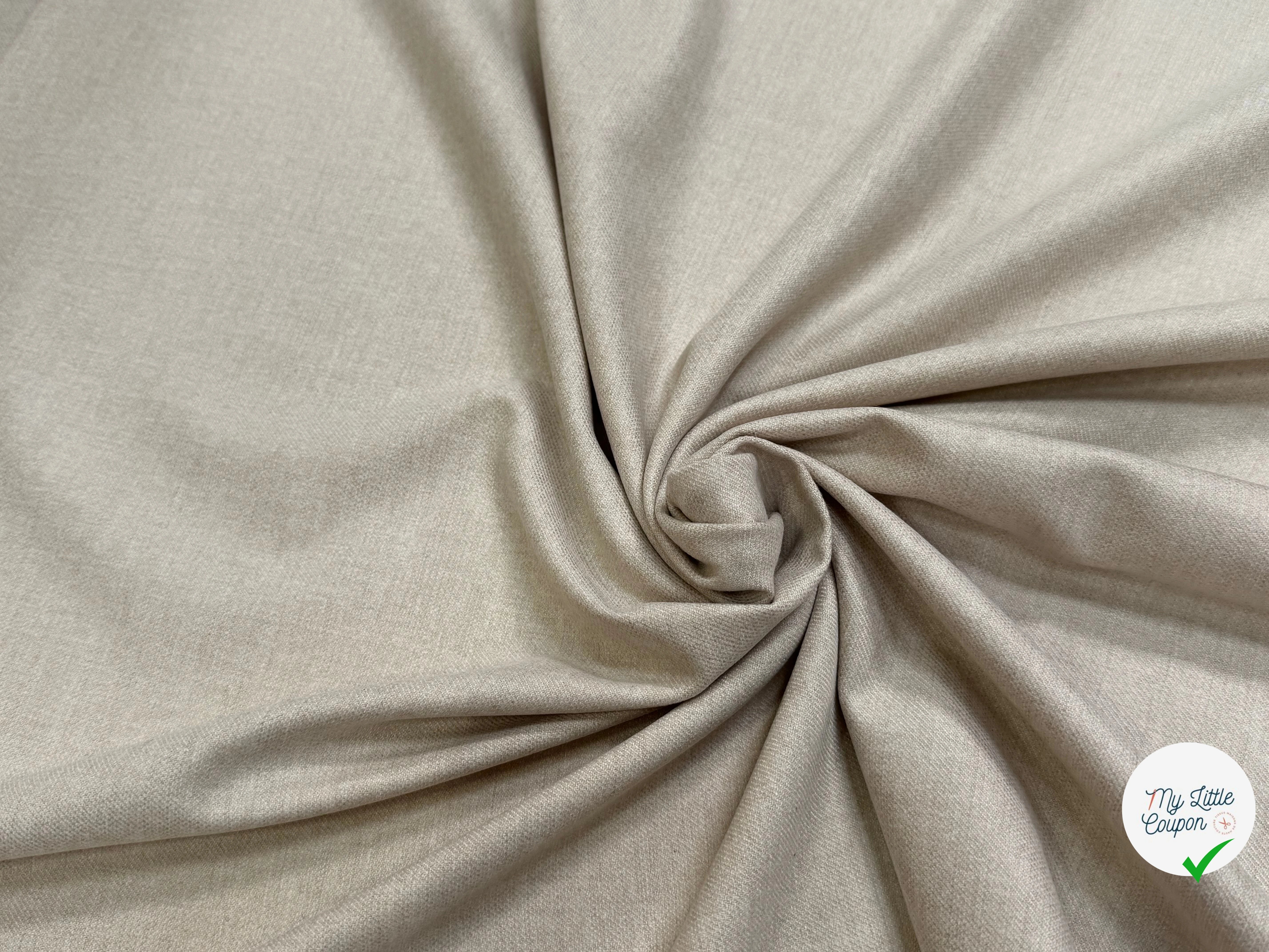 DRAPERIE FLANELLE DOUCE POLYLAINE ET 33% VISCOSE BEIGE - My Little Coupon