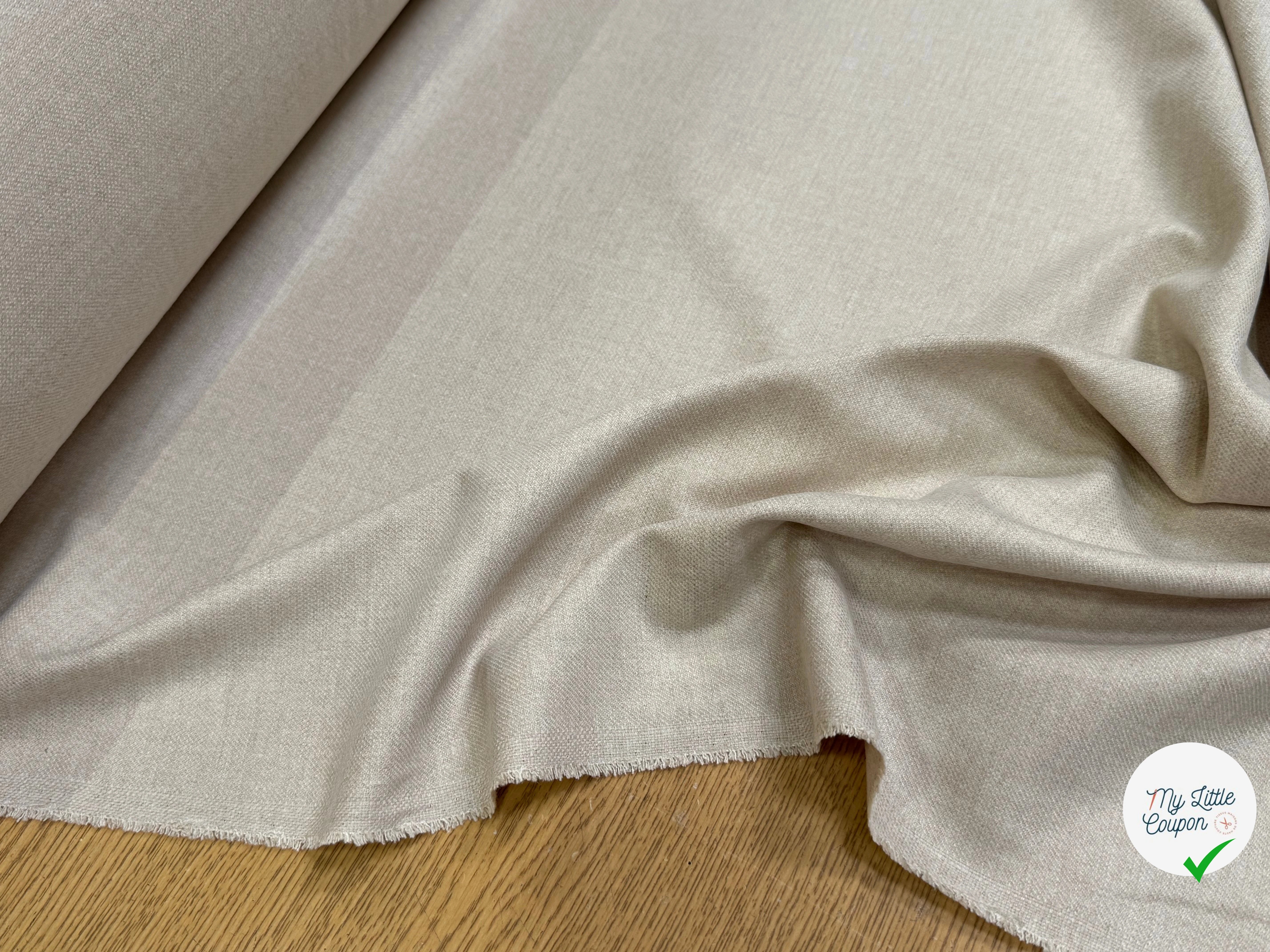 DRAPERIE FLANELLE DOUCE POLYLAINE ET 33% VISCOSE BEIGE - My Little Coupon