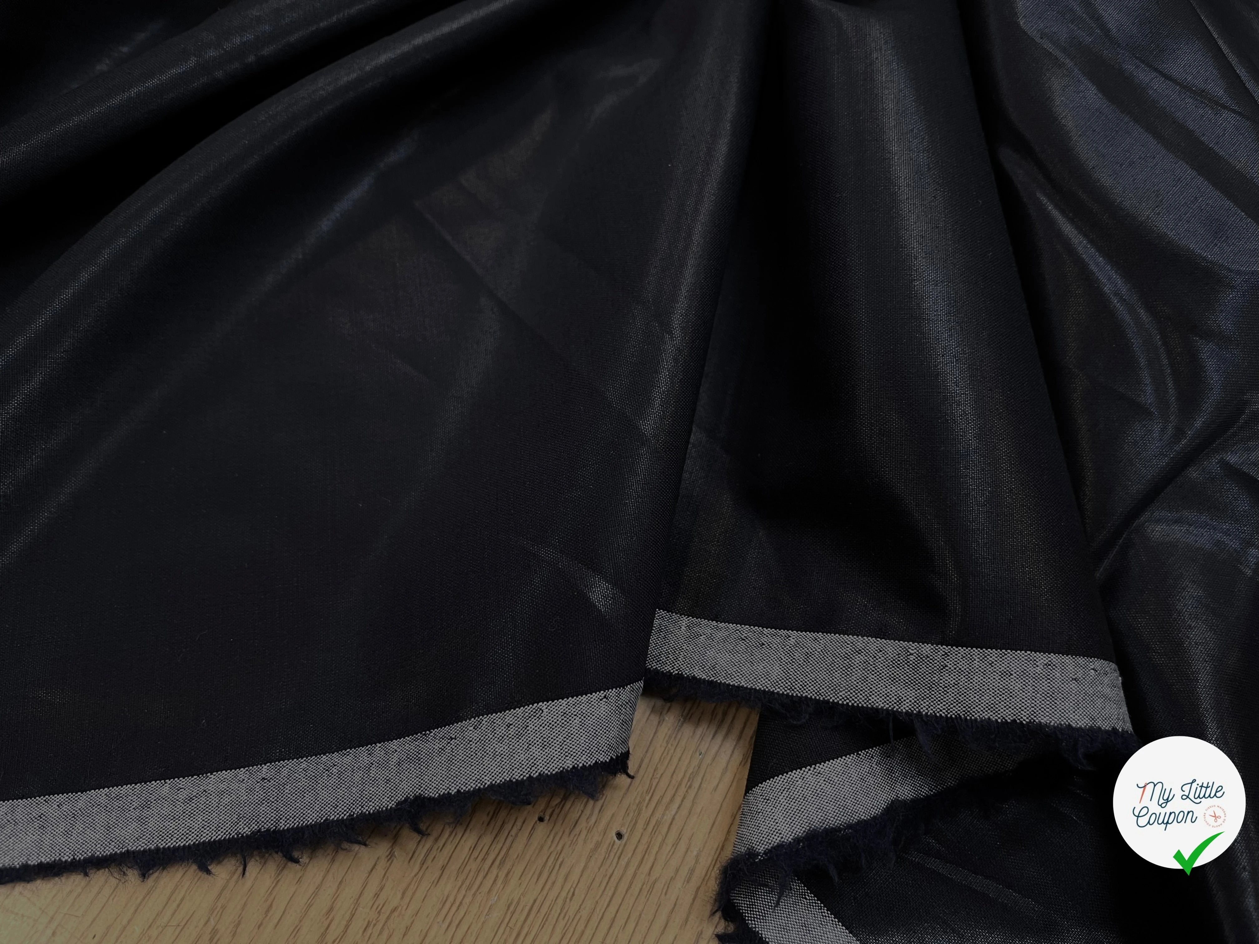 DRAPERIE ITALIENNE 100% LAINE  NOIR ANTHRACITE 694 - My Little Coupon