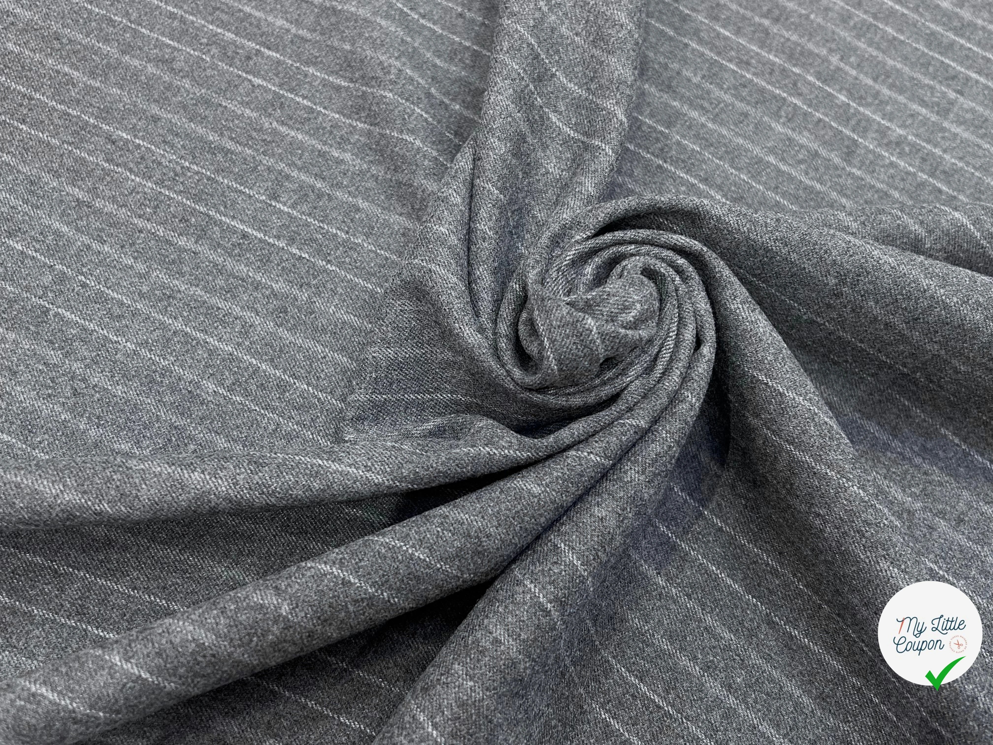 DRAPERIE LOURDE POLYVISCOSE RAYURES BLANCHES EFFET DUVTEUX - My Little Coupon