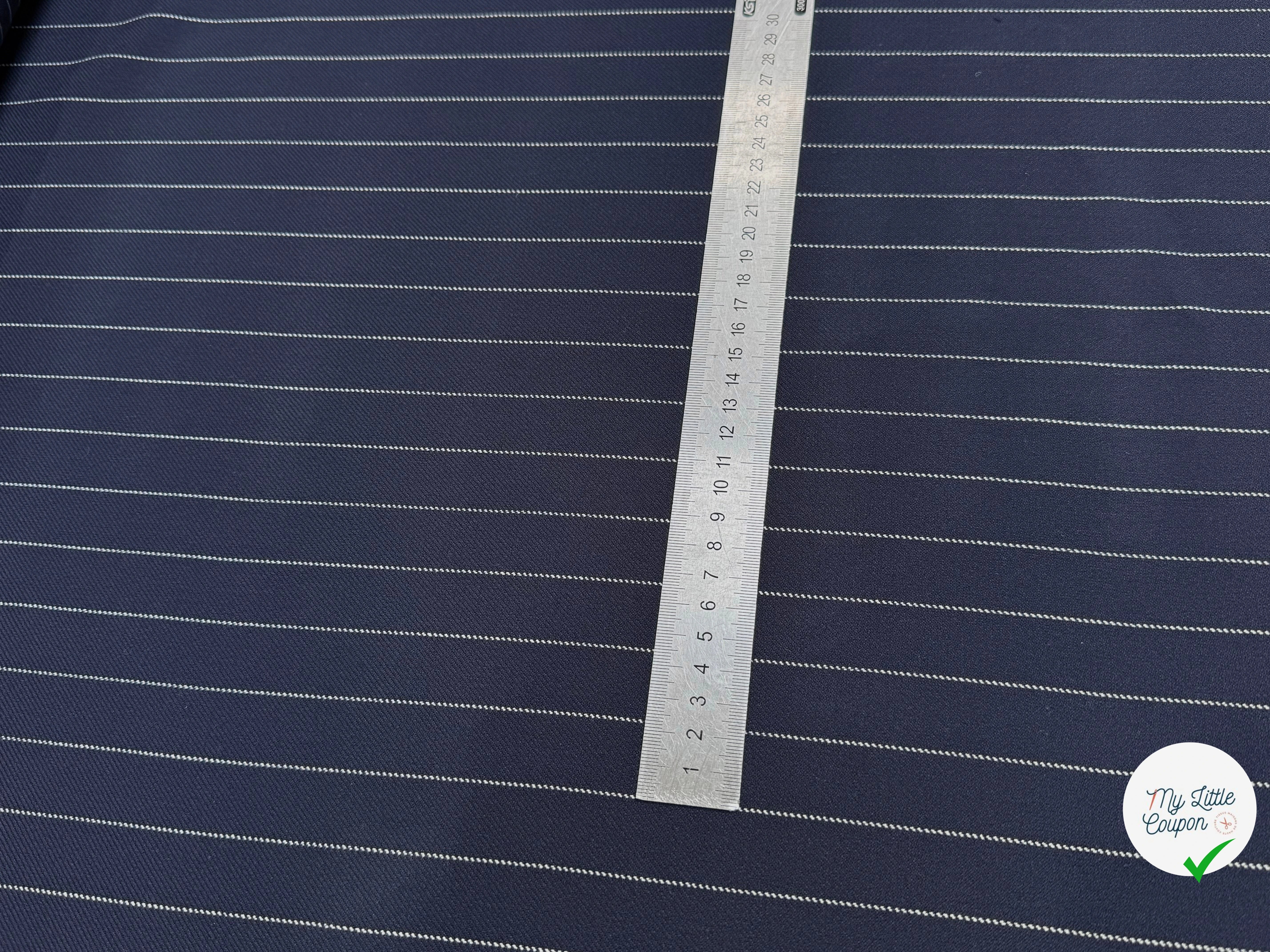 DRAPERIE POLYVISCOSE LOURDE STRETCH MARINE À RAYURES - My Little Coupon