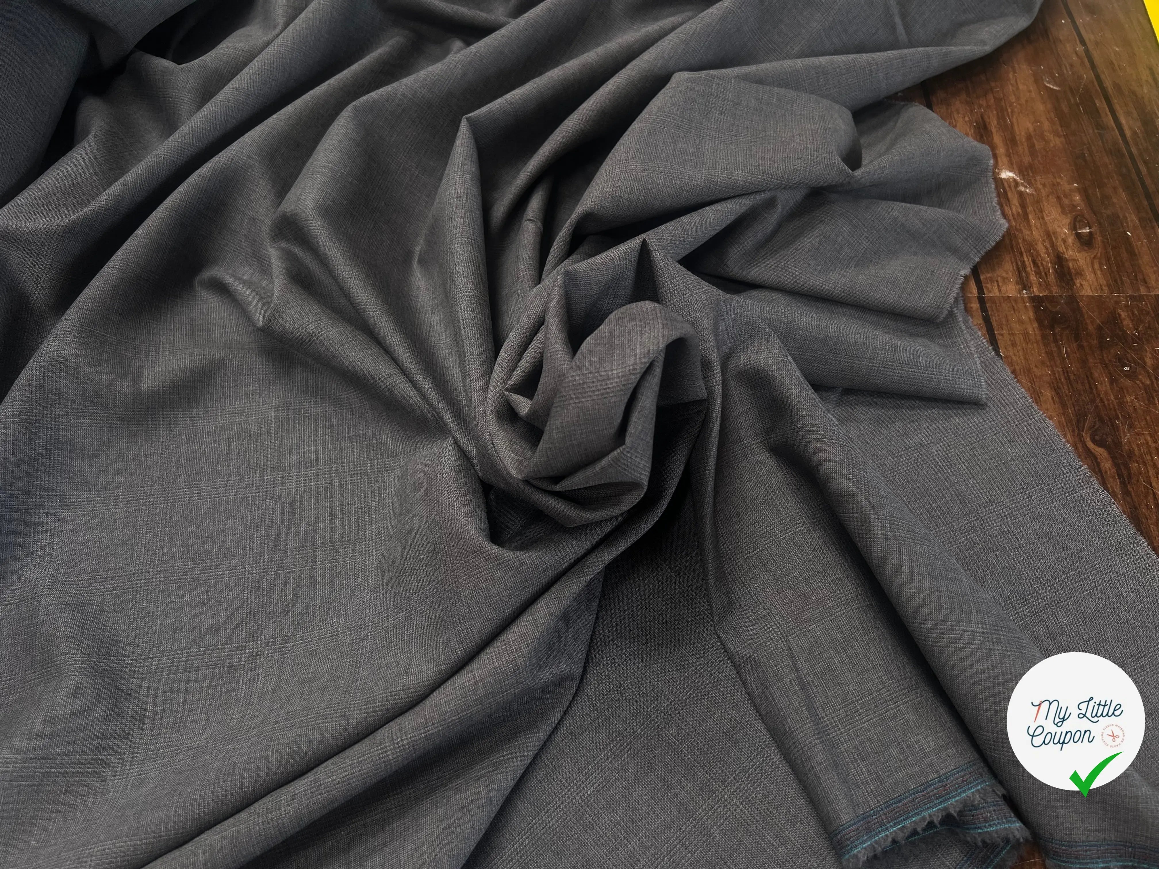 DRAPERIE PRINCE DE GALLE GRISE 100% LAINE - My Little Coupon