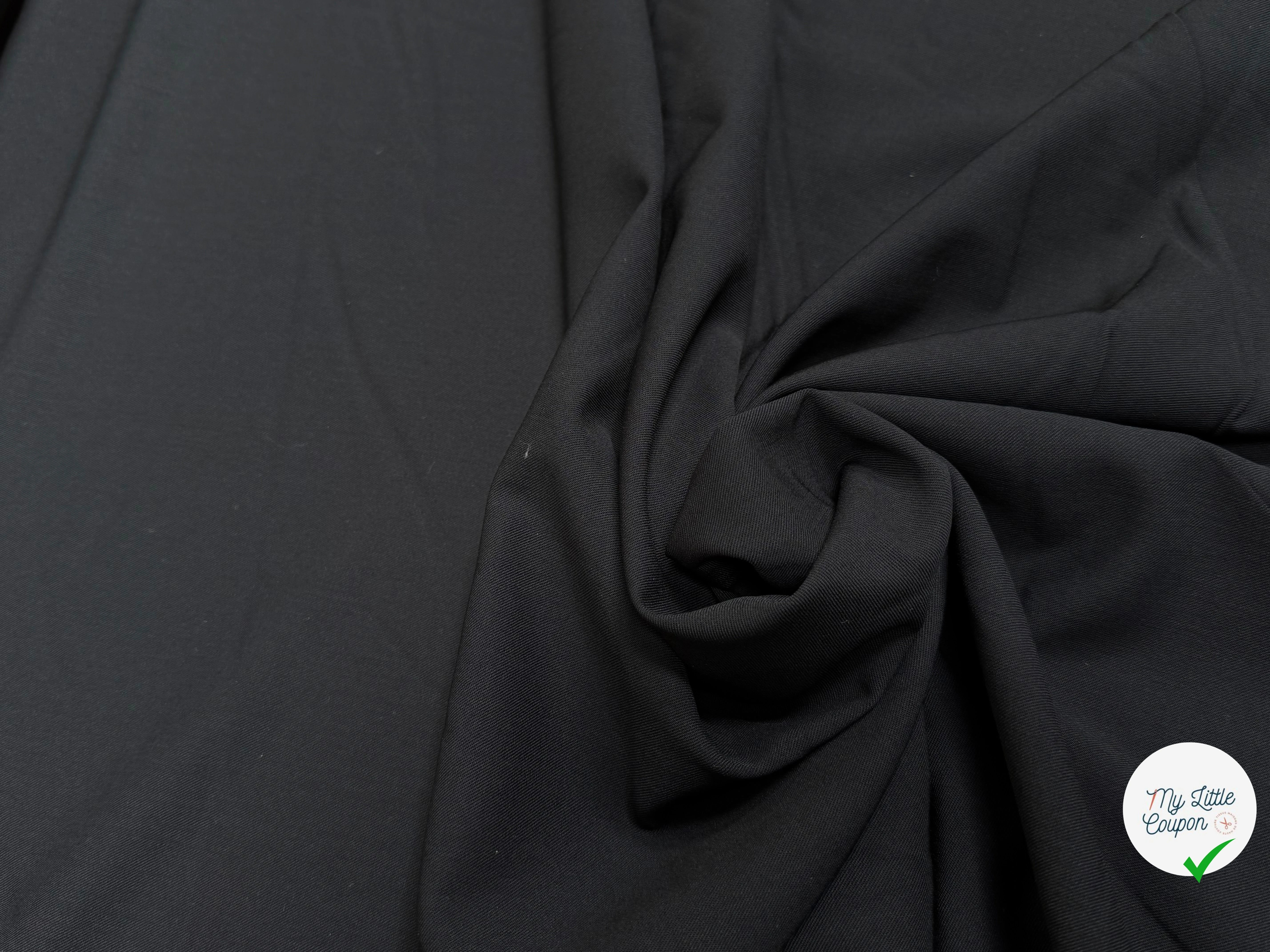 DRAPERIE SERGÉE DE LAINE STRETCH NOIRE BEAU TOMBÉ - My Little Coupon