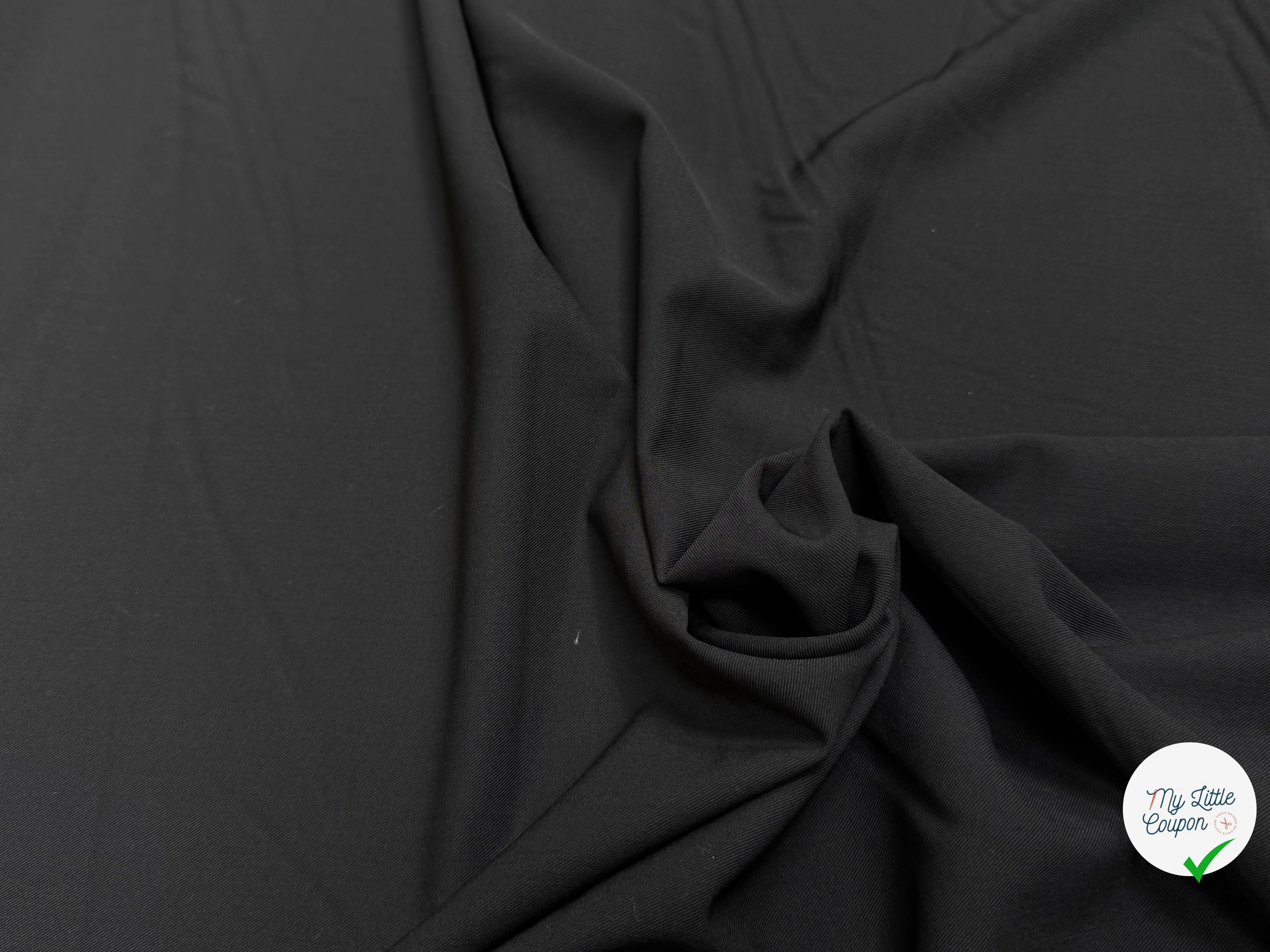 DRAPERIE SERGÉE DE LAINE STRETCH NOIRE BEAU TOMBÉ - My Little Coupon